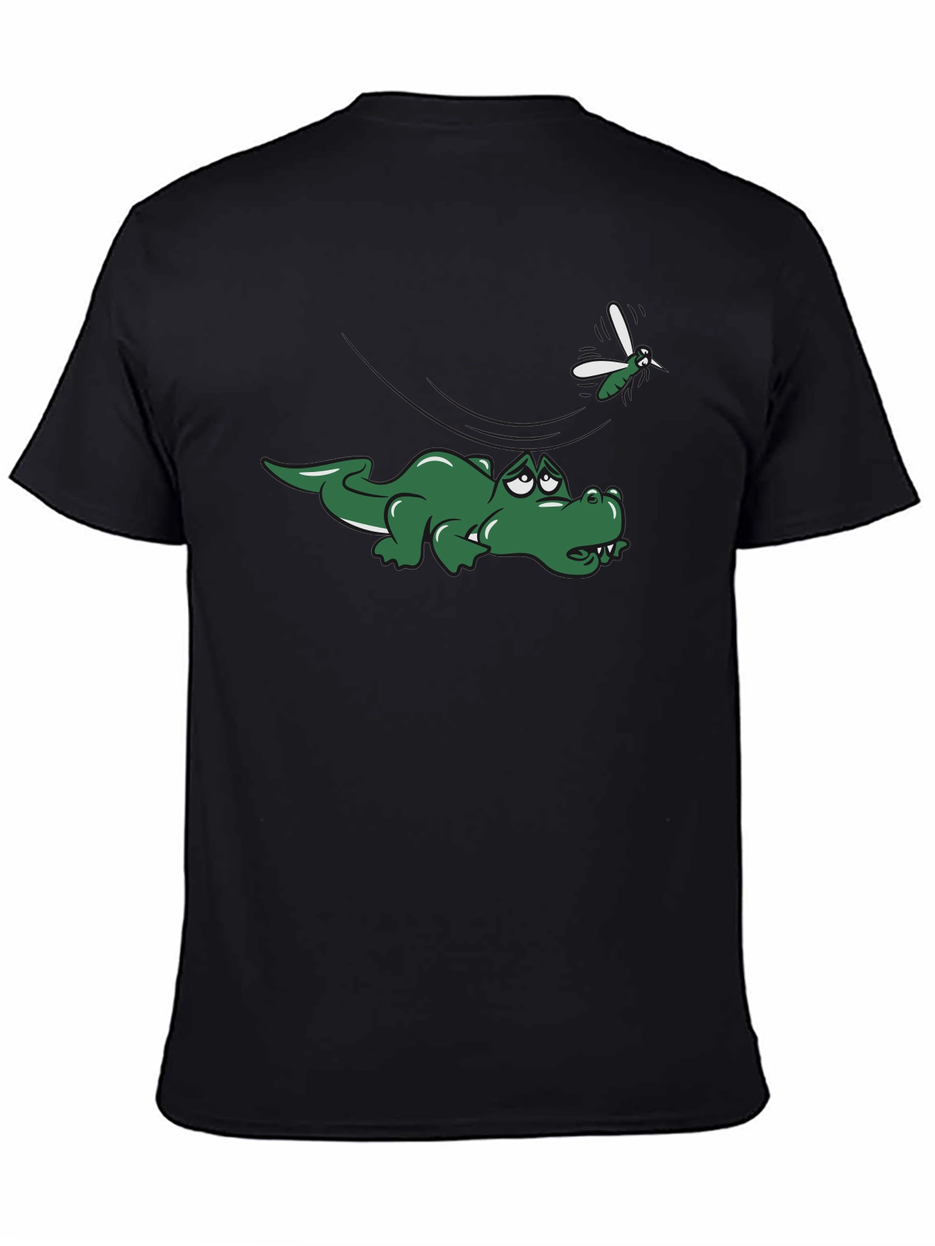 Alligator and Mosquito Graphic T-Shirt - Black