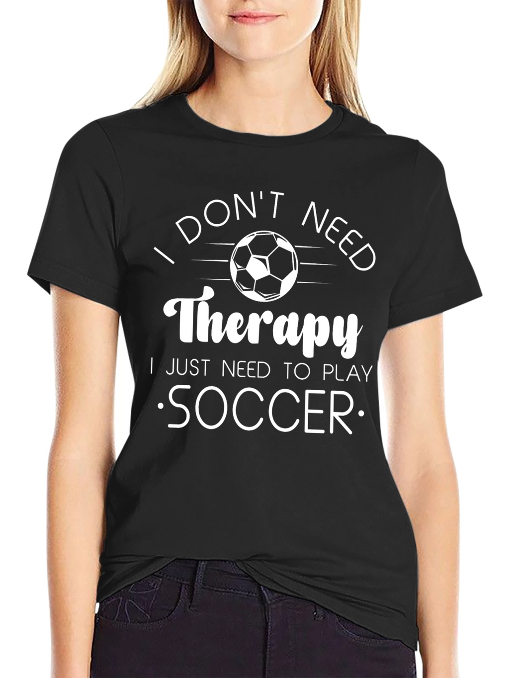 Soccer Therapy Graphic T-Shirt - Black