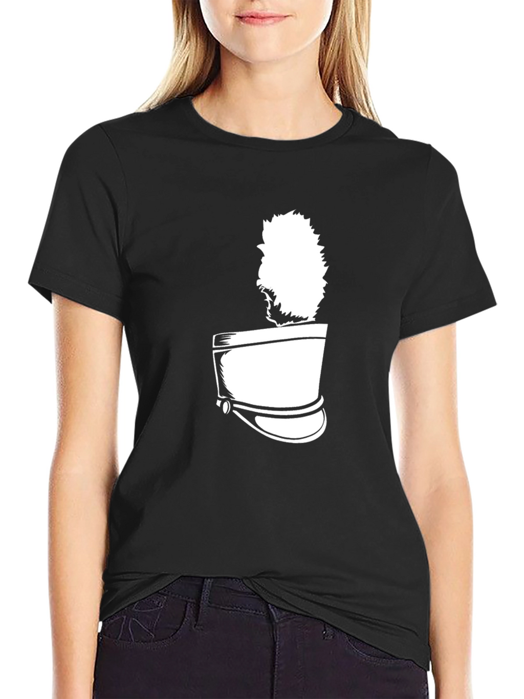 Stylish Black T-Shirt with Unique Hat Graphic