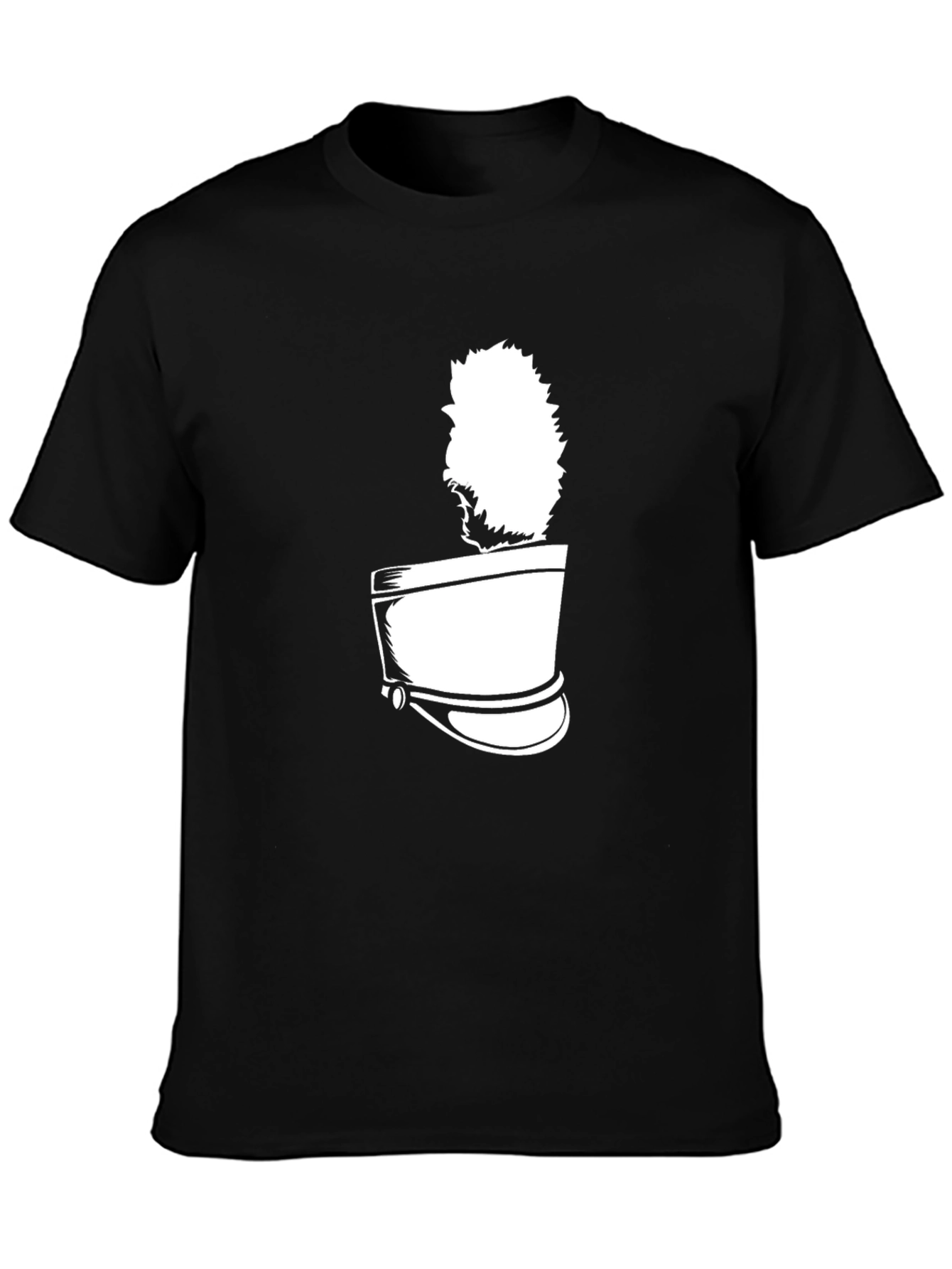 Stylish Black T-Shirt with Unique Hat Graphic