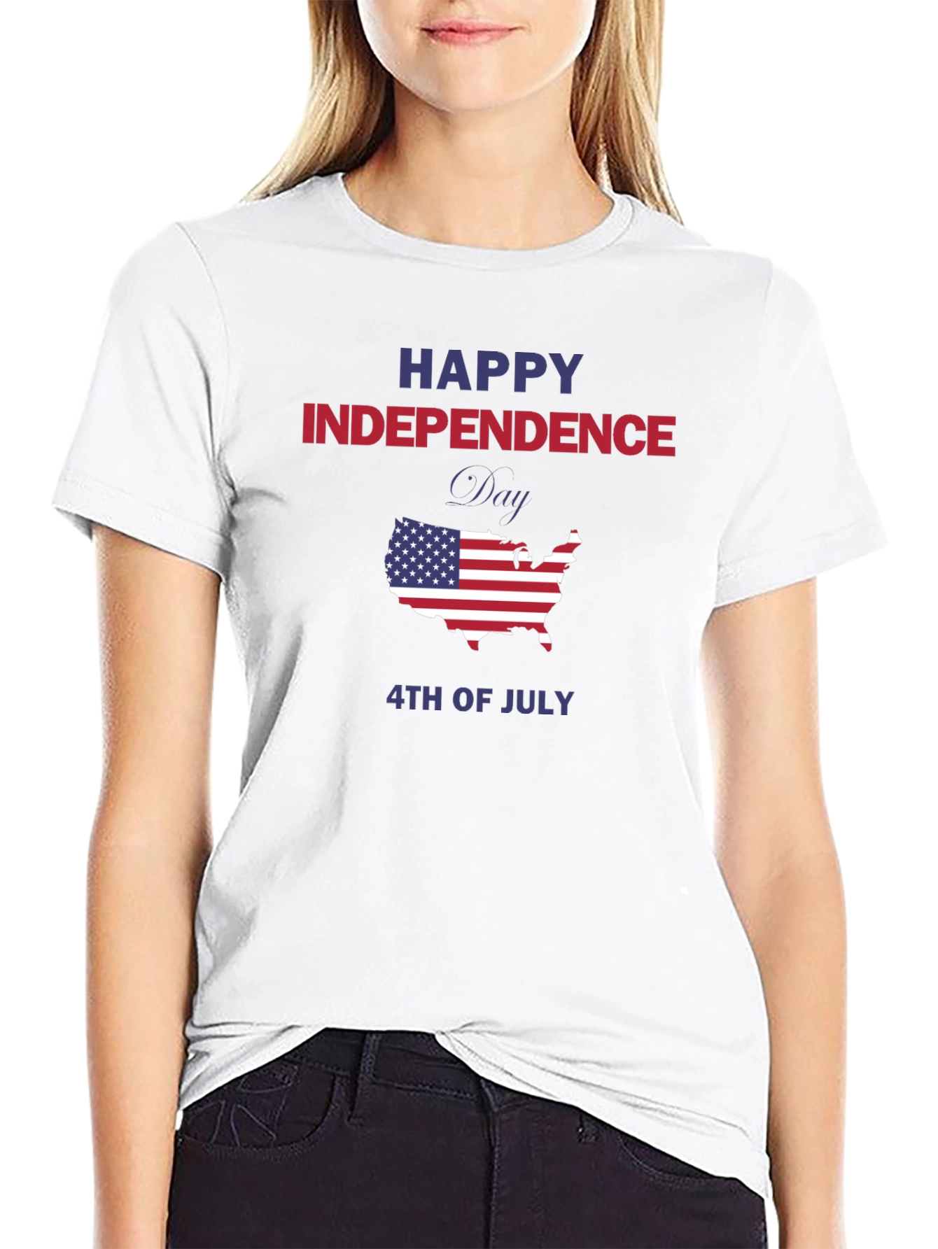 Independence Day USA Map Graphic Tee