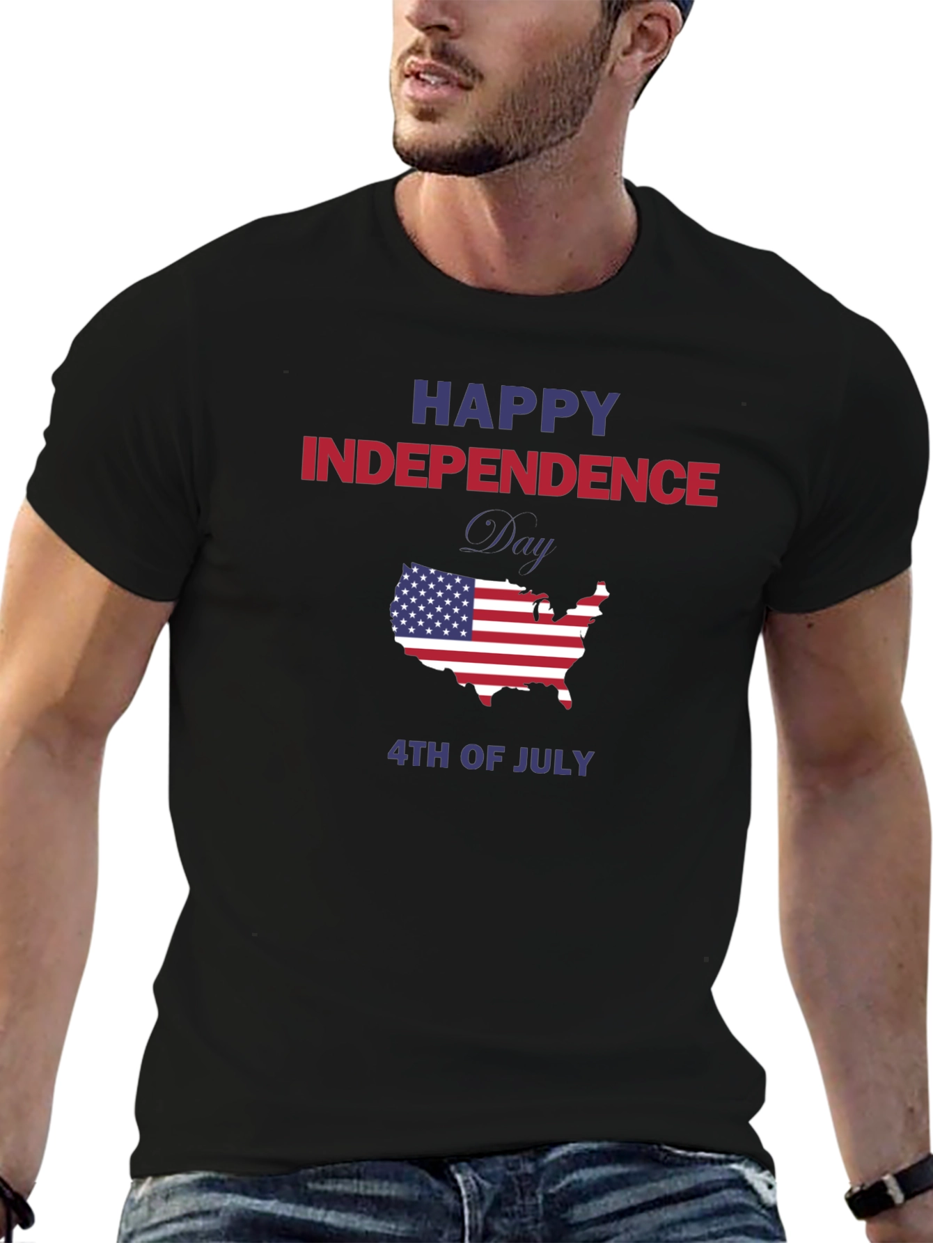 Independence Day USA Map Graphic Tee