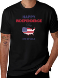 Independence Day USA Map Graphic Tee