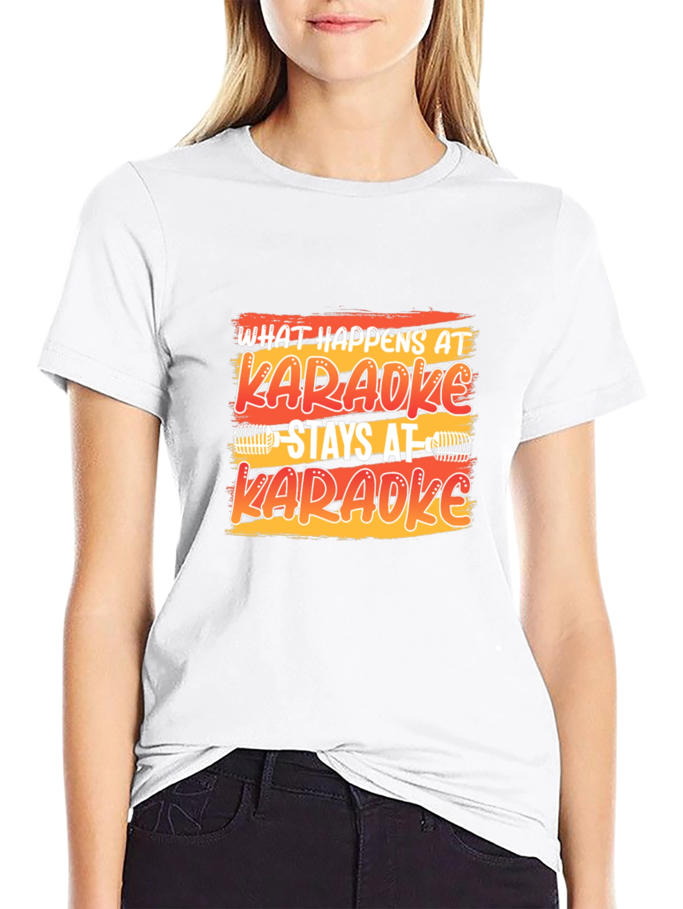 Karaoke T-Shirt: What Happens At Karaoke Stays At Karaoke
