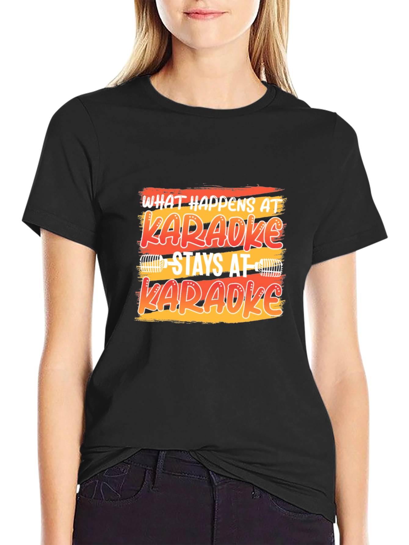 Karaoke T-Shirt: What Happens At Karaoke Stays At Karaoke