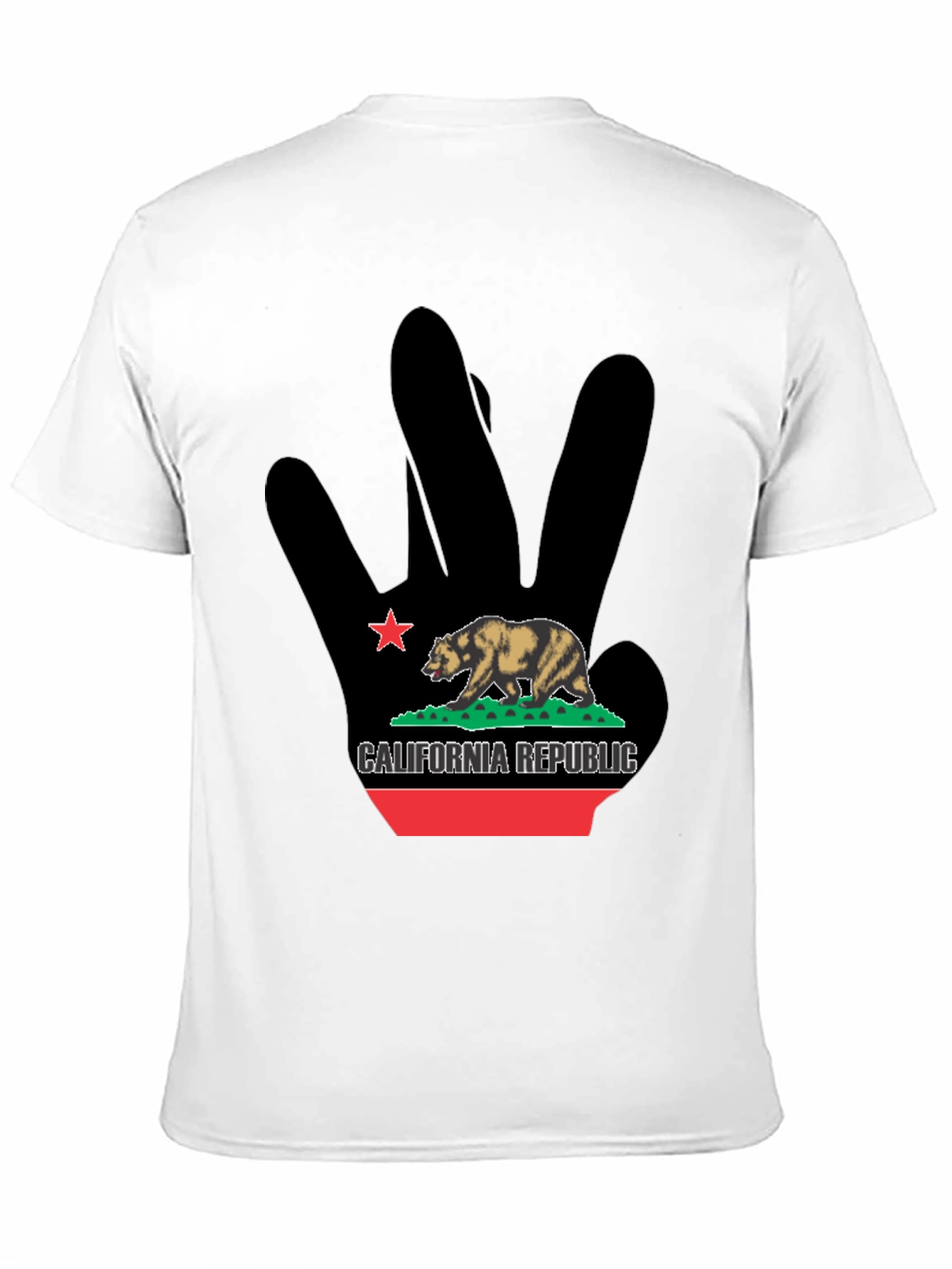 California Republic Bear Black Graphic T-Shirt