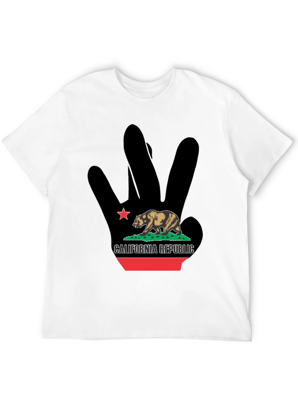 California Republic Bear Black Graphic T-Shirt