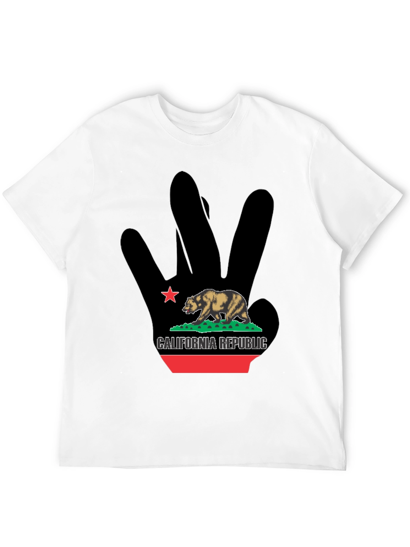 California Republic Bear Black Graphic T-Shirt