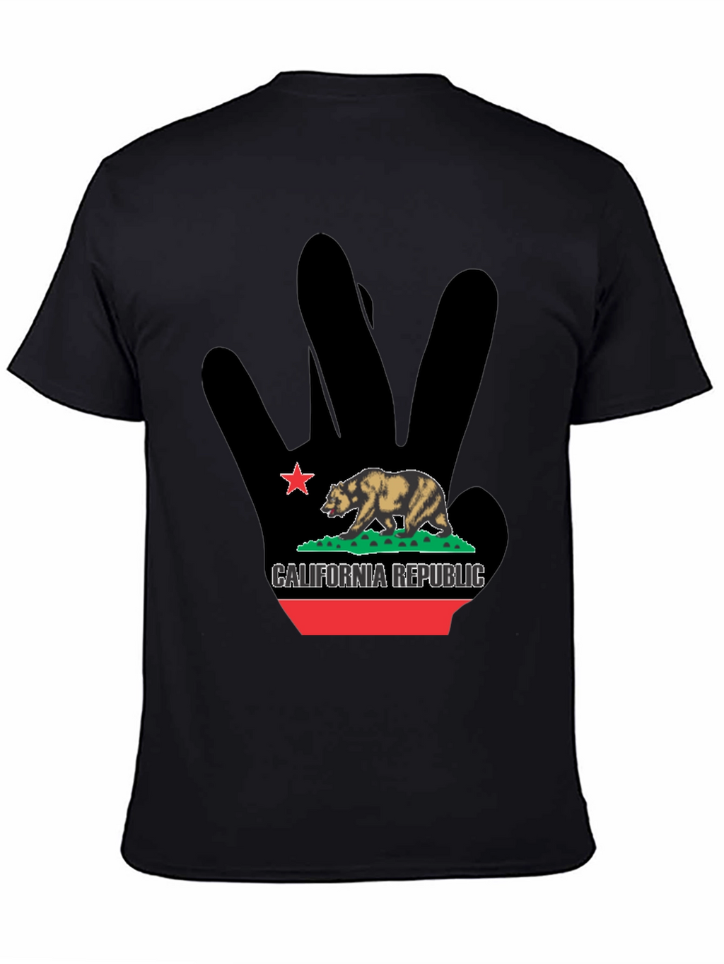 California Republic Bear Black Graphic T-Shirt