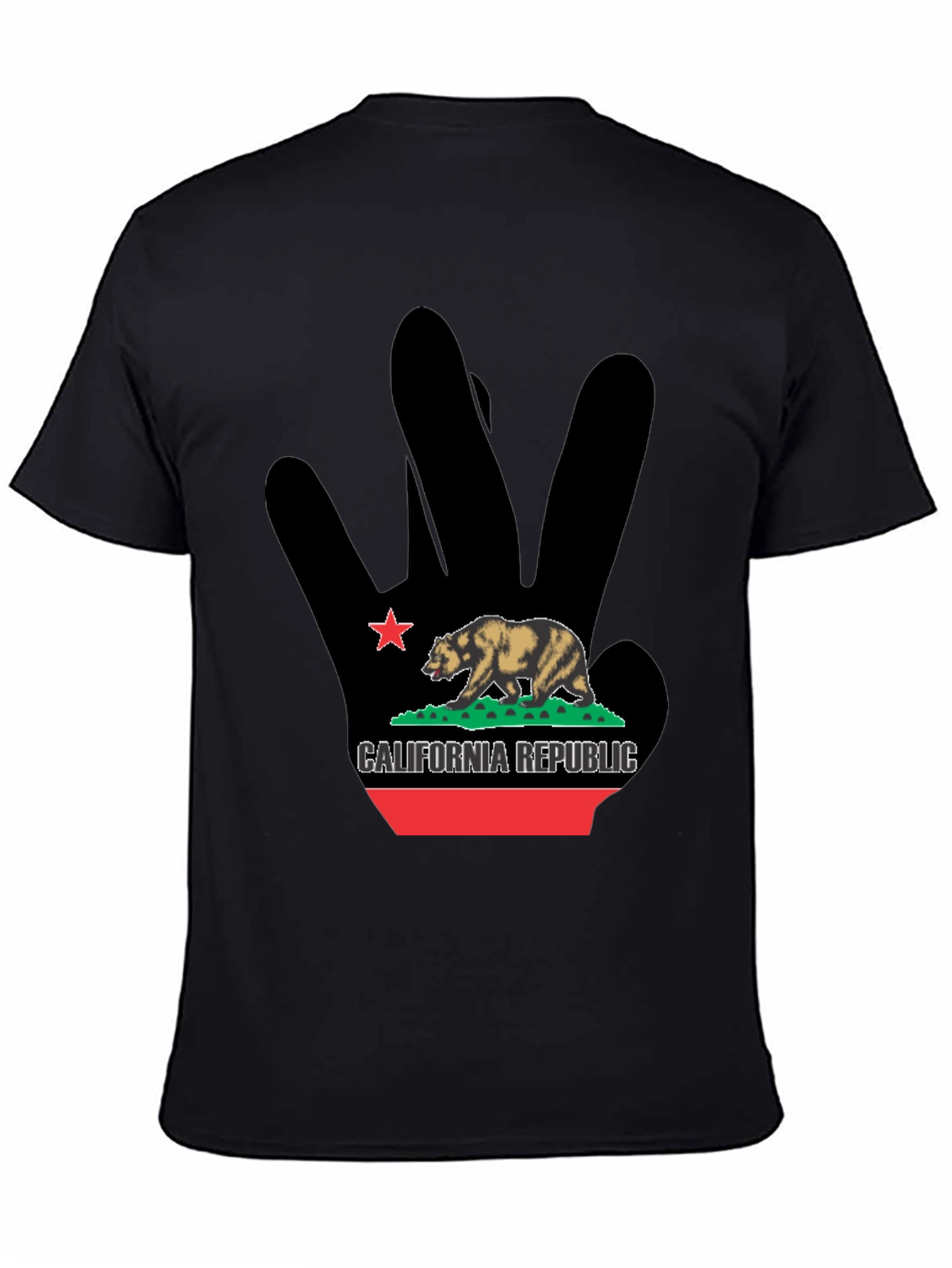 California Republic Bear Black Graphic T-Shirt