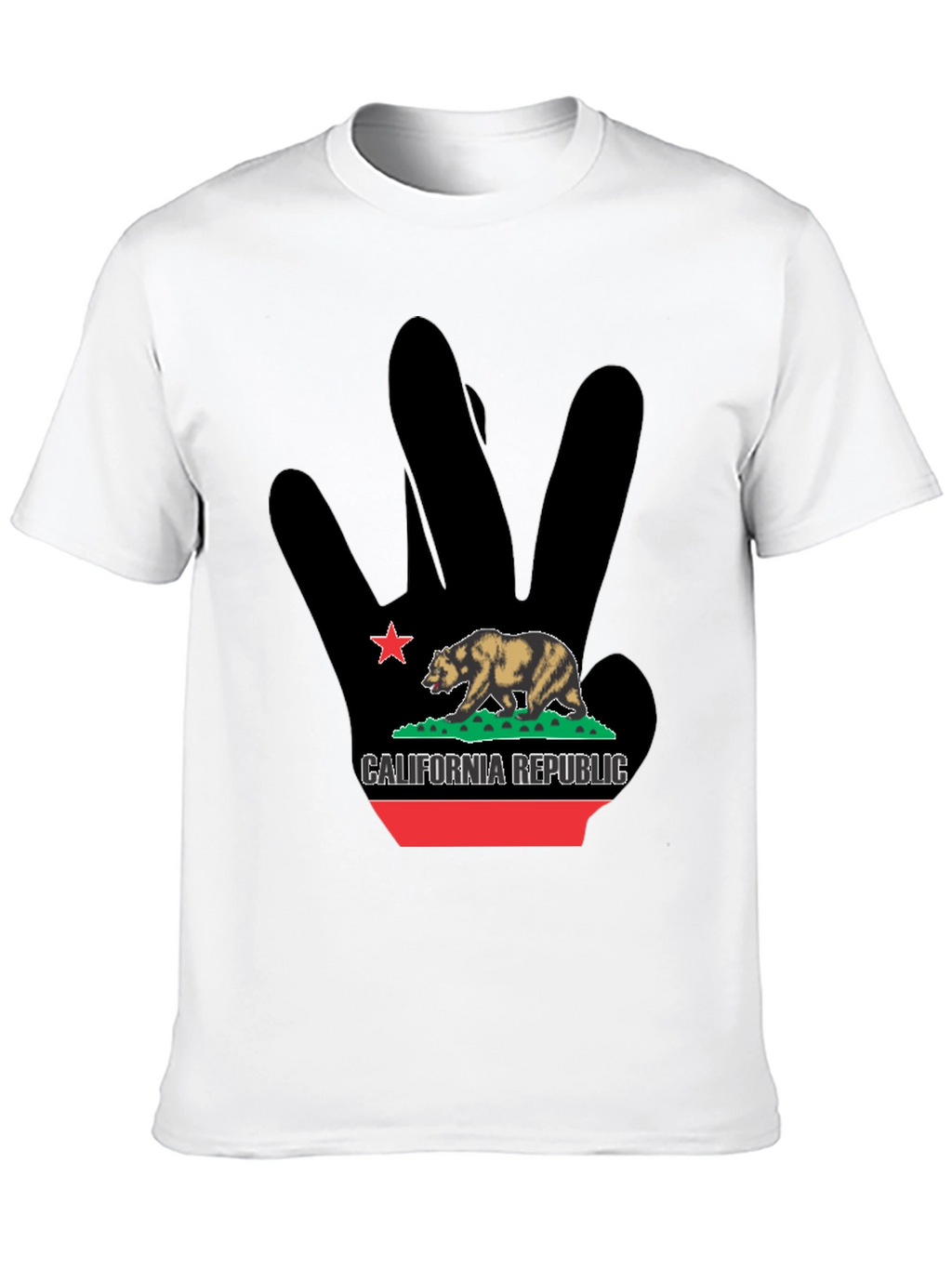 California Republic Bear Black Graphic T-Shirt