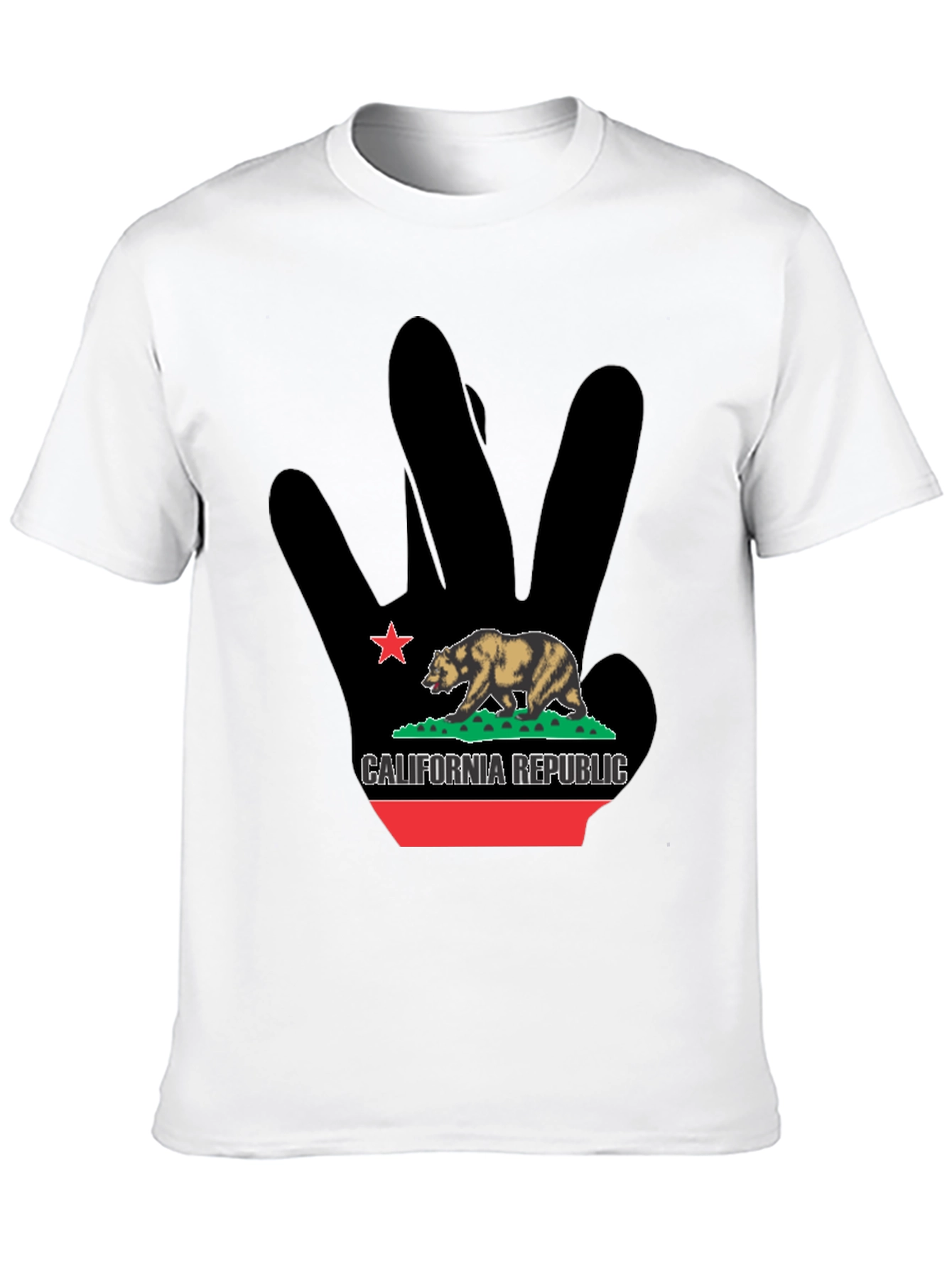 California Republic Bear Black Graphic T-Shirt