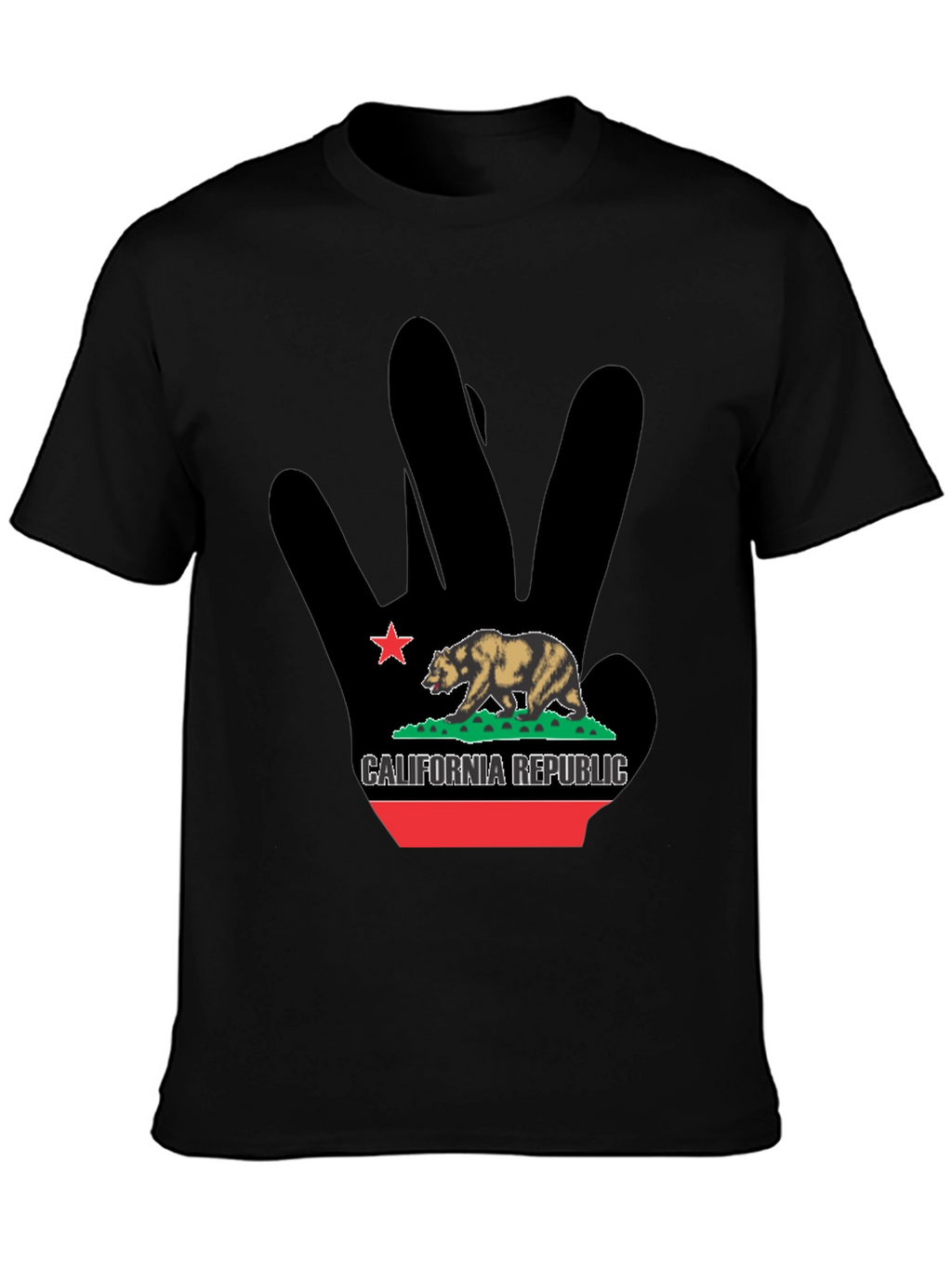 California Republic Bear Black Graphic T-Shirt