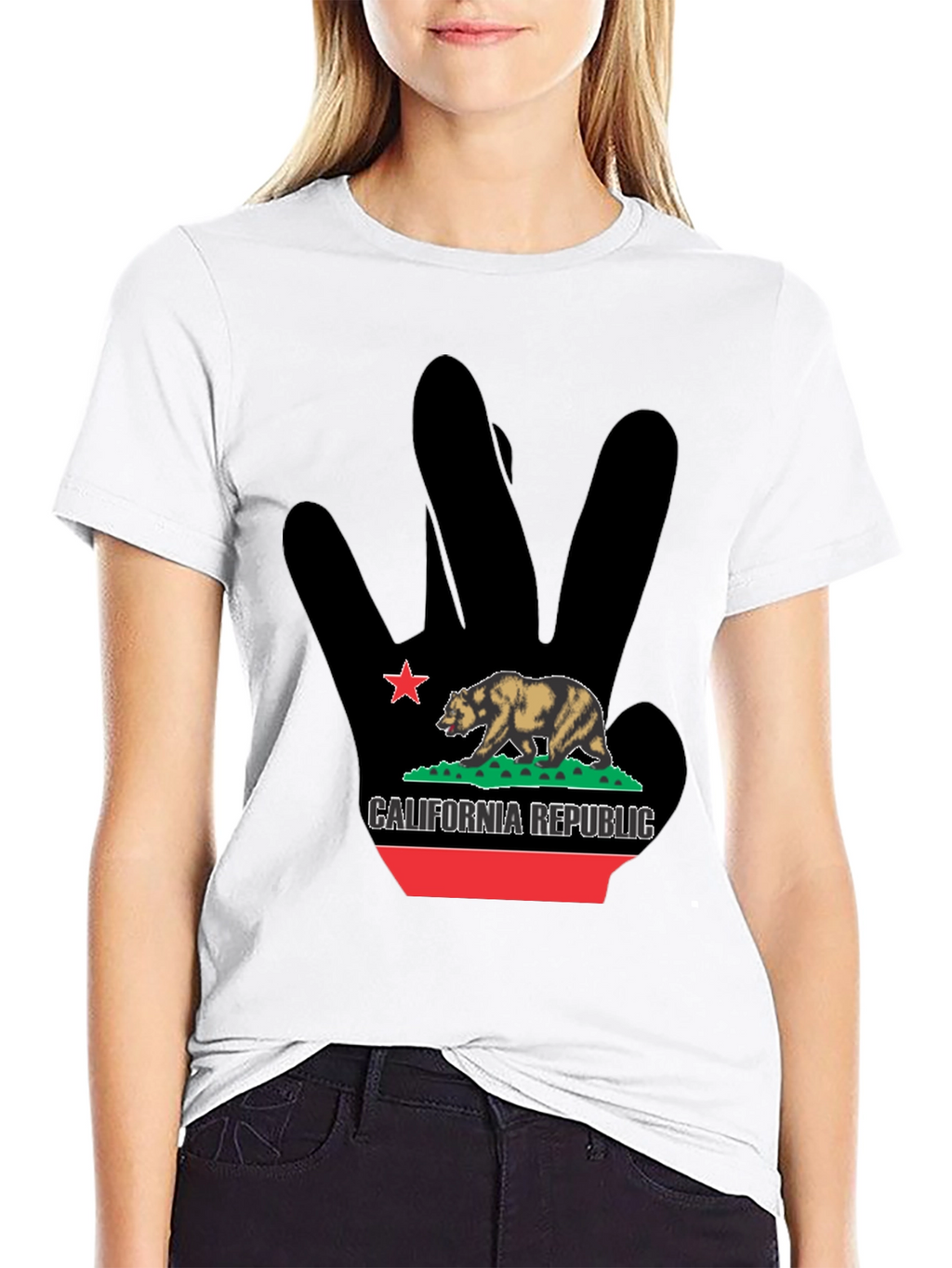 California Republic Bear Black Graphic T-Shirt