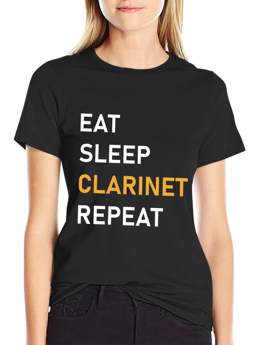 Eat Sleep Clarinet Repeat Black T-Shirt