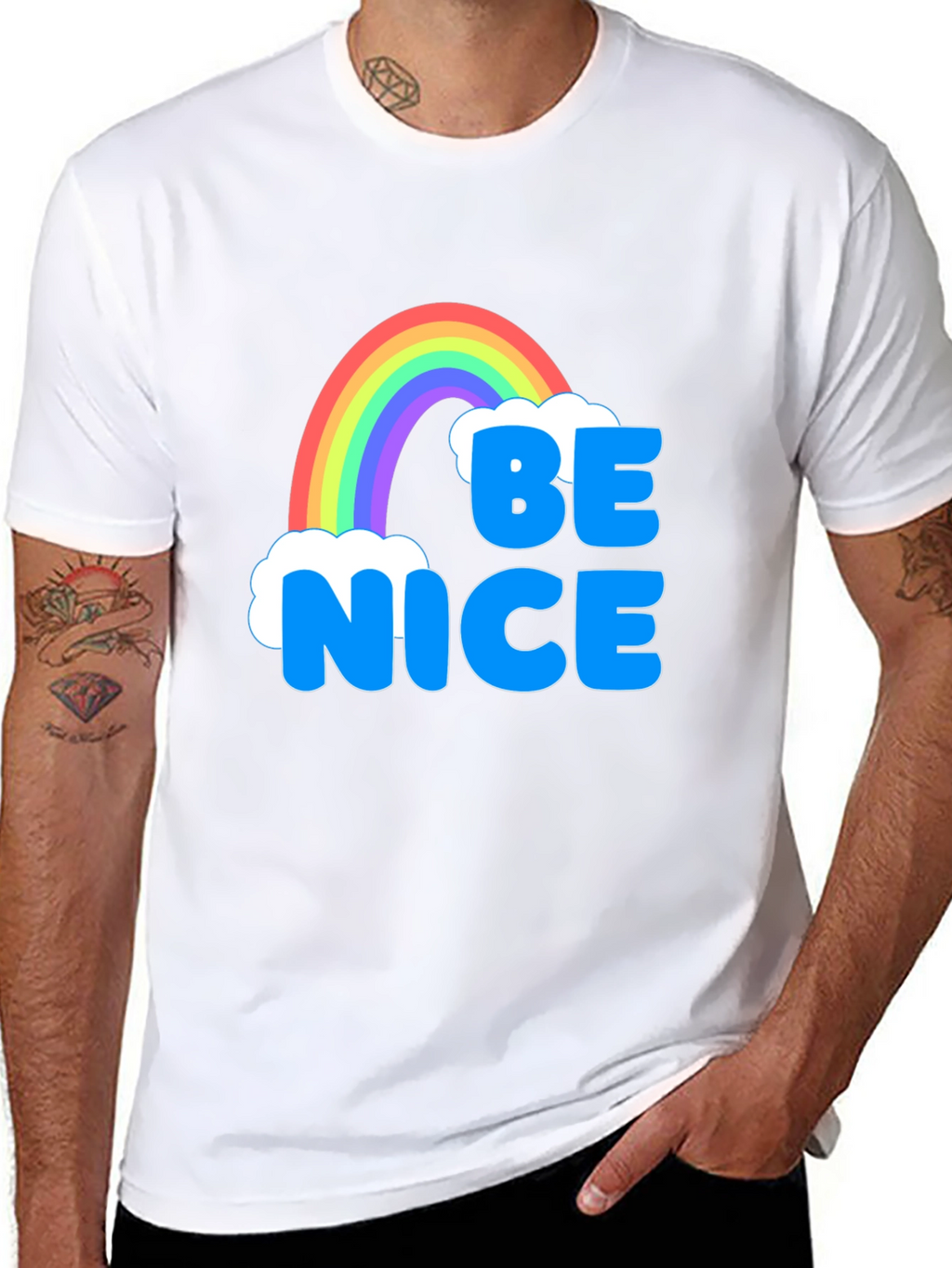 Be Nice Rainbow T-Shirt - Positive Vibes