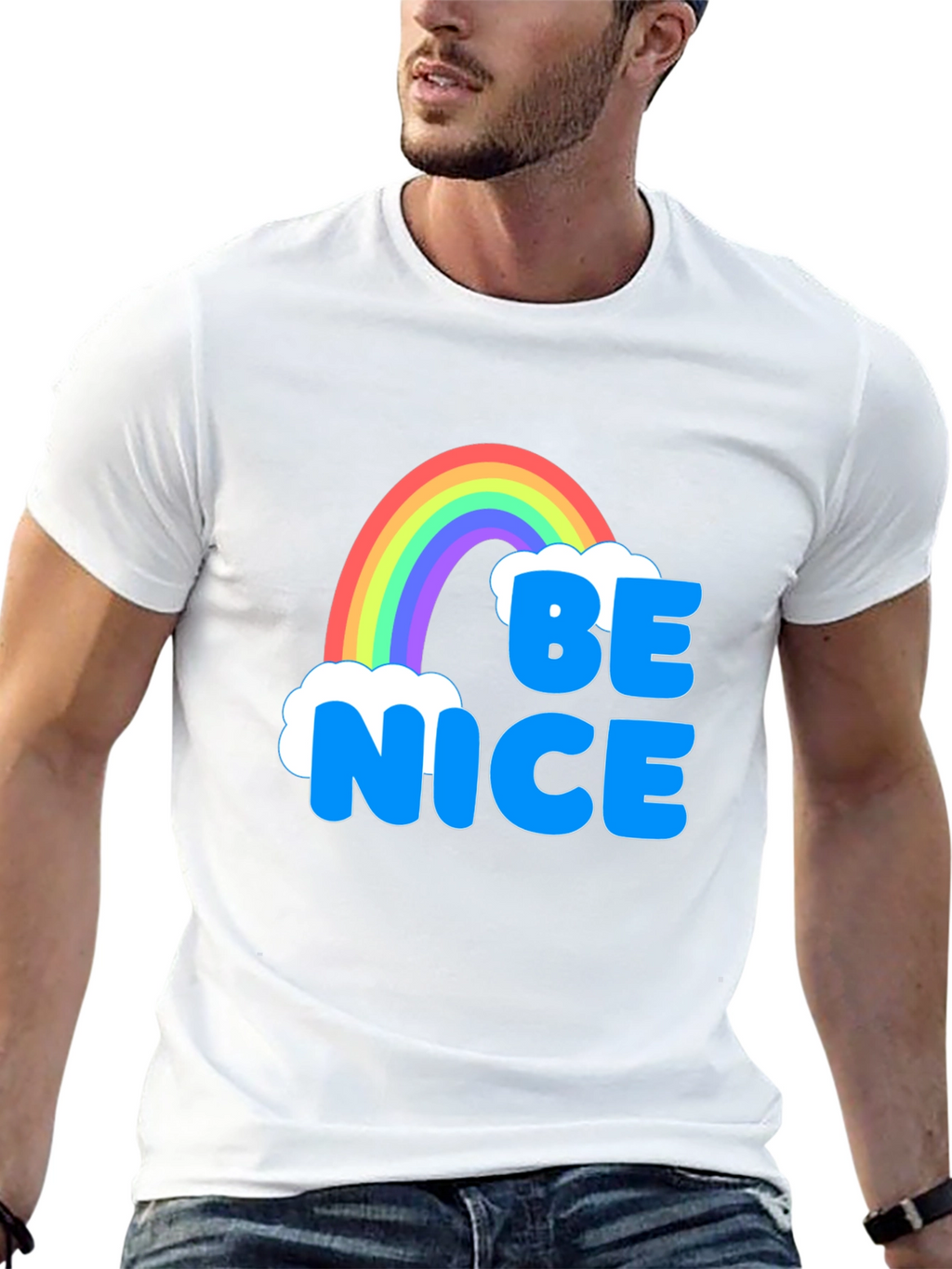 Be Nice Rainbow T-Shirt - Positive Vibes