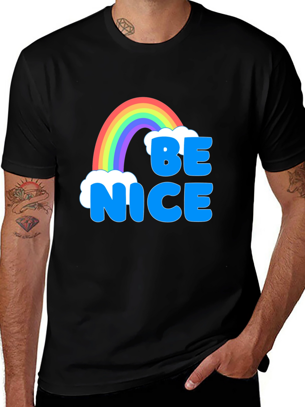 Be Nice Rainbow T-Shirt - Positive Vibes