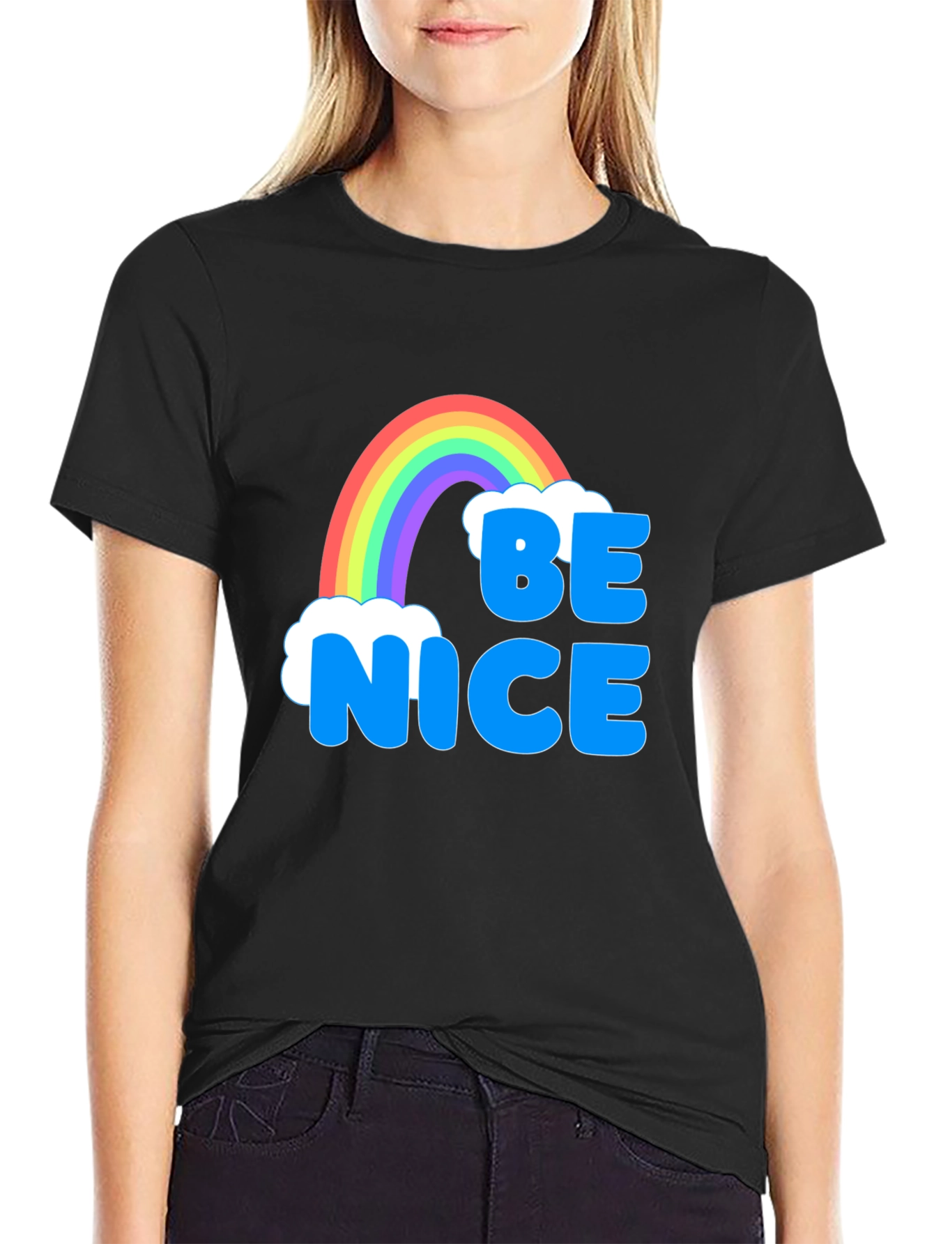 Be Nice Rainbow T-Shirt - Positive Vibes