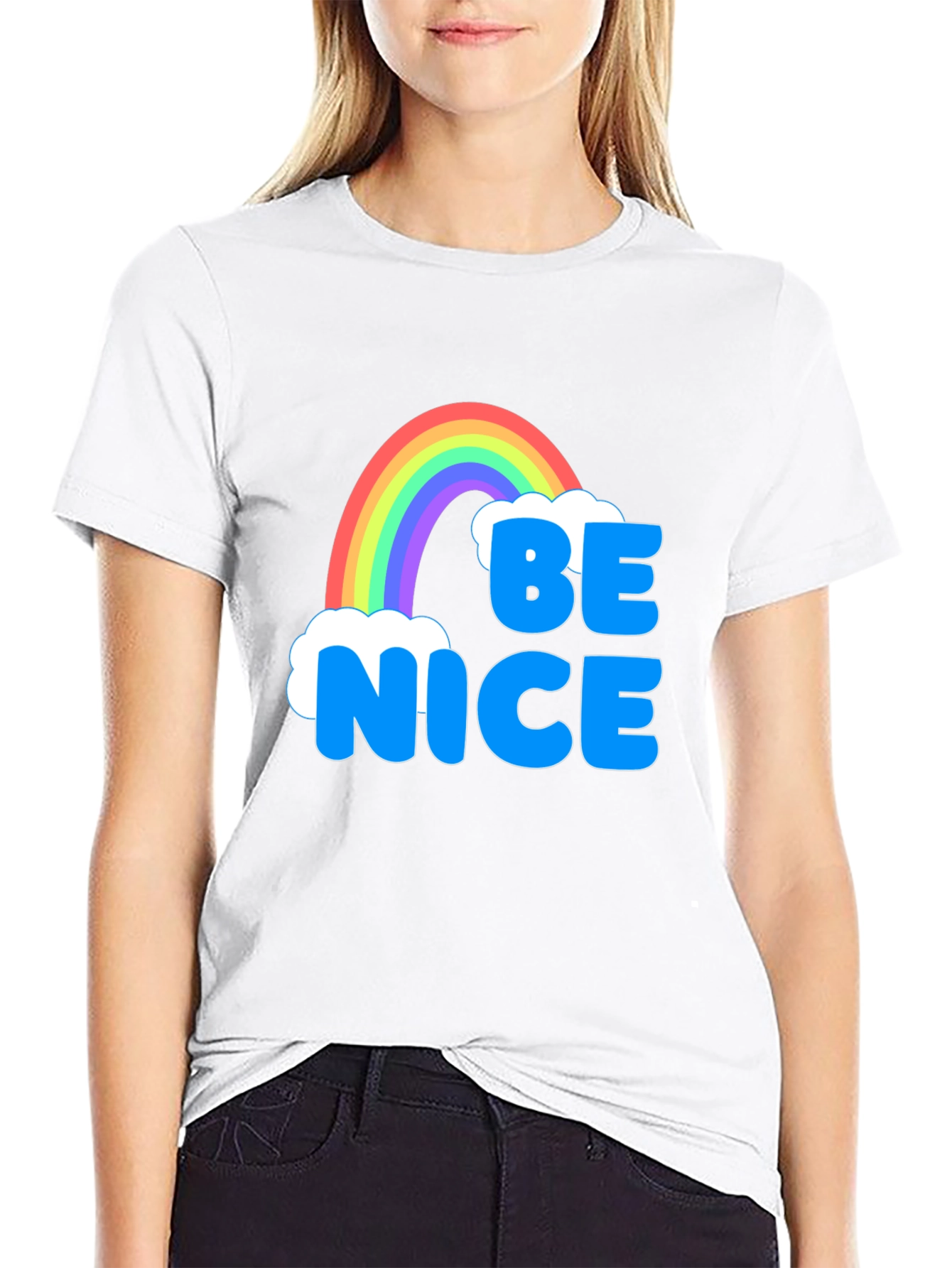Be Nice Rainbow T-Shirt - Positive Vibes
