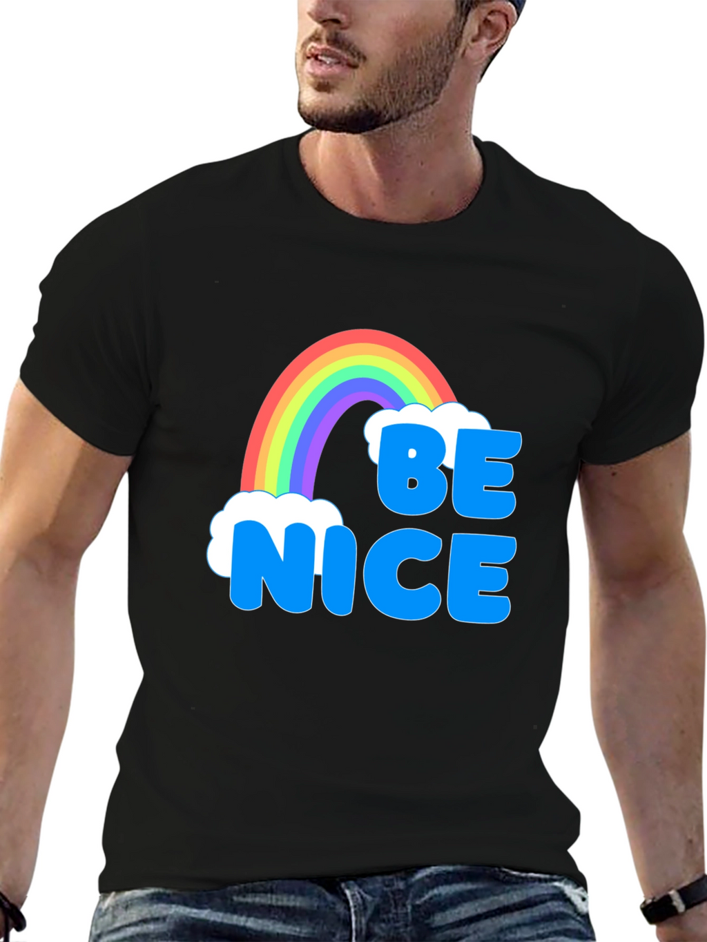 Be Nice Rainbow T-Shirt - Positive Vibes