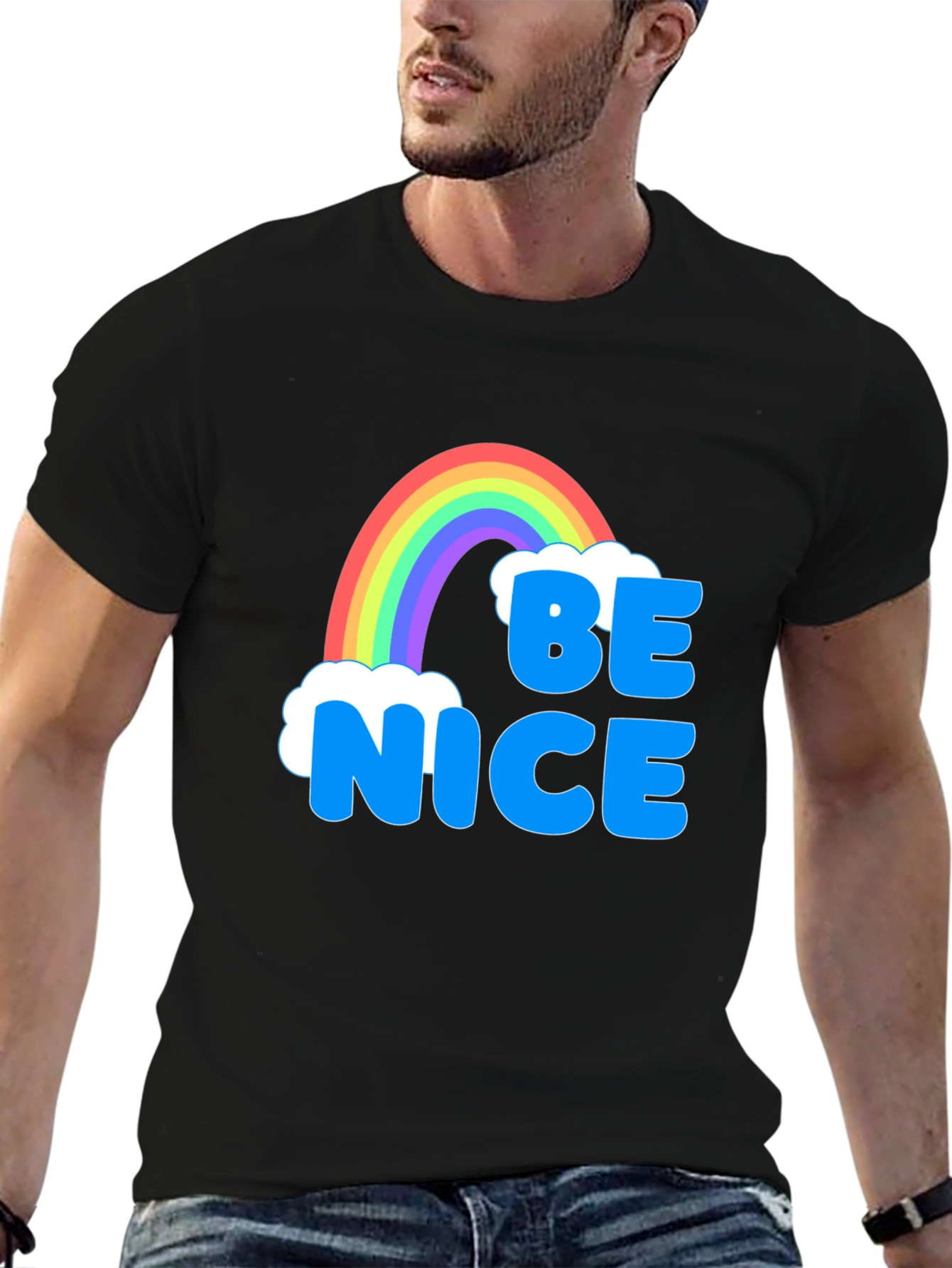 Be Nice Rainbow T-Shirt - Positive Vibes