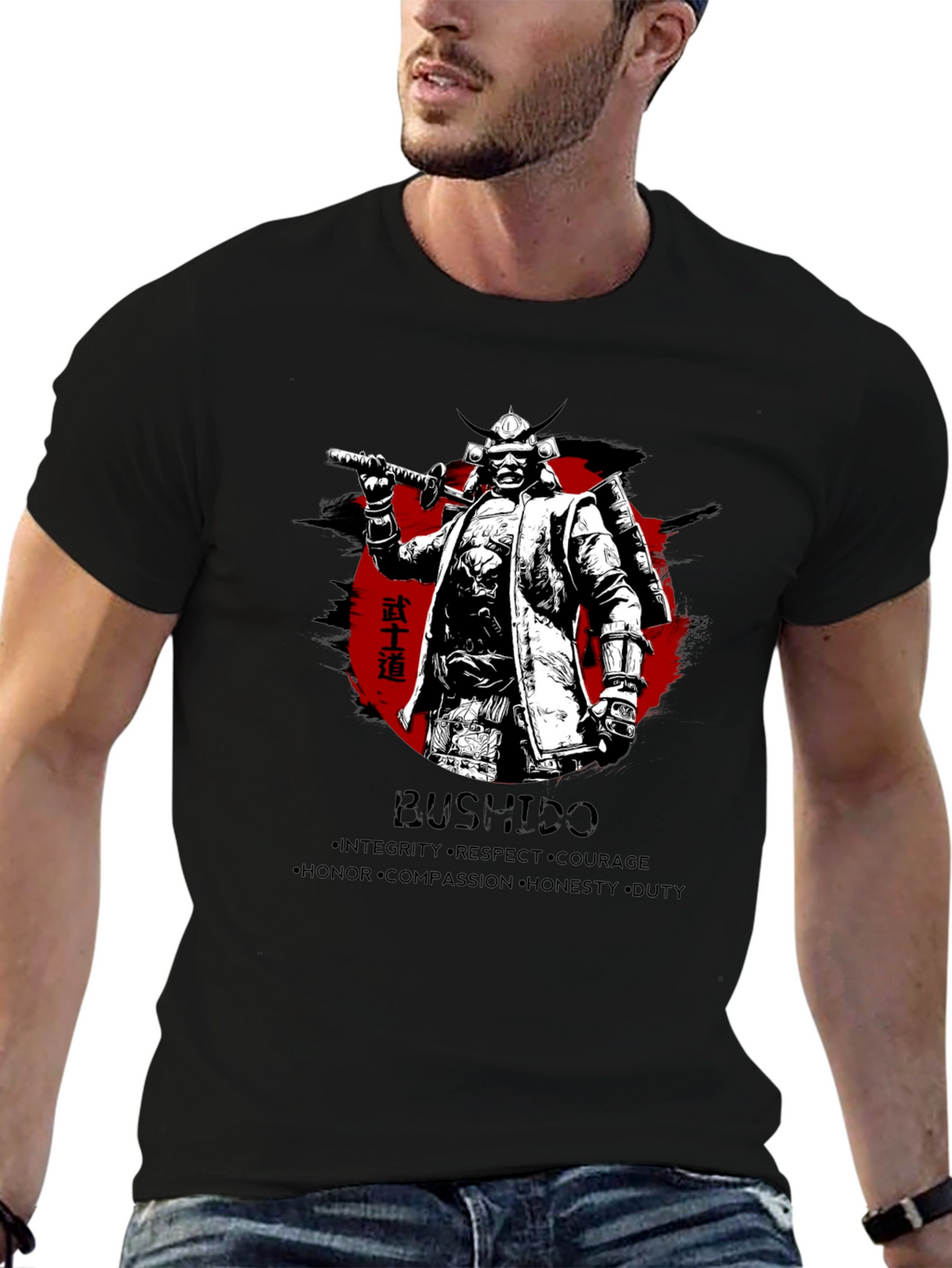Samurai Bushido Mens Graphic T-Shirt