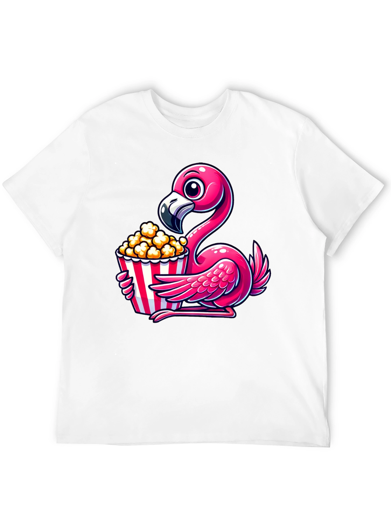Flamingo Popcorn Graphic T-Shirt