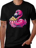 Flamingo Popcorn Graphic T-Shirt