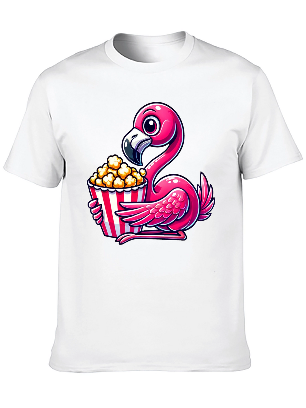 Flamingo Popcorn Graphic T-Shirt