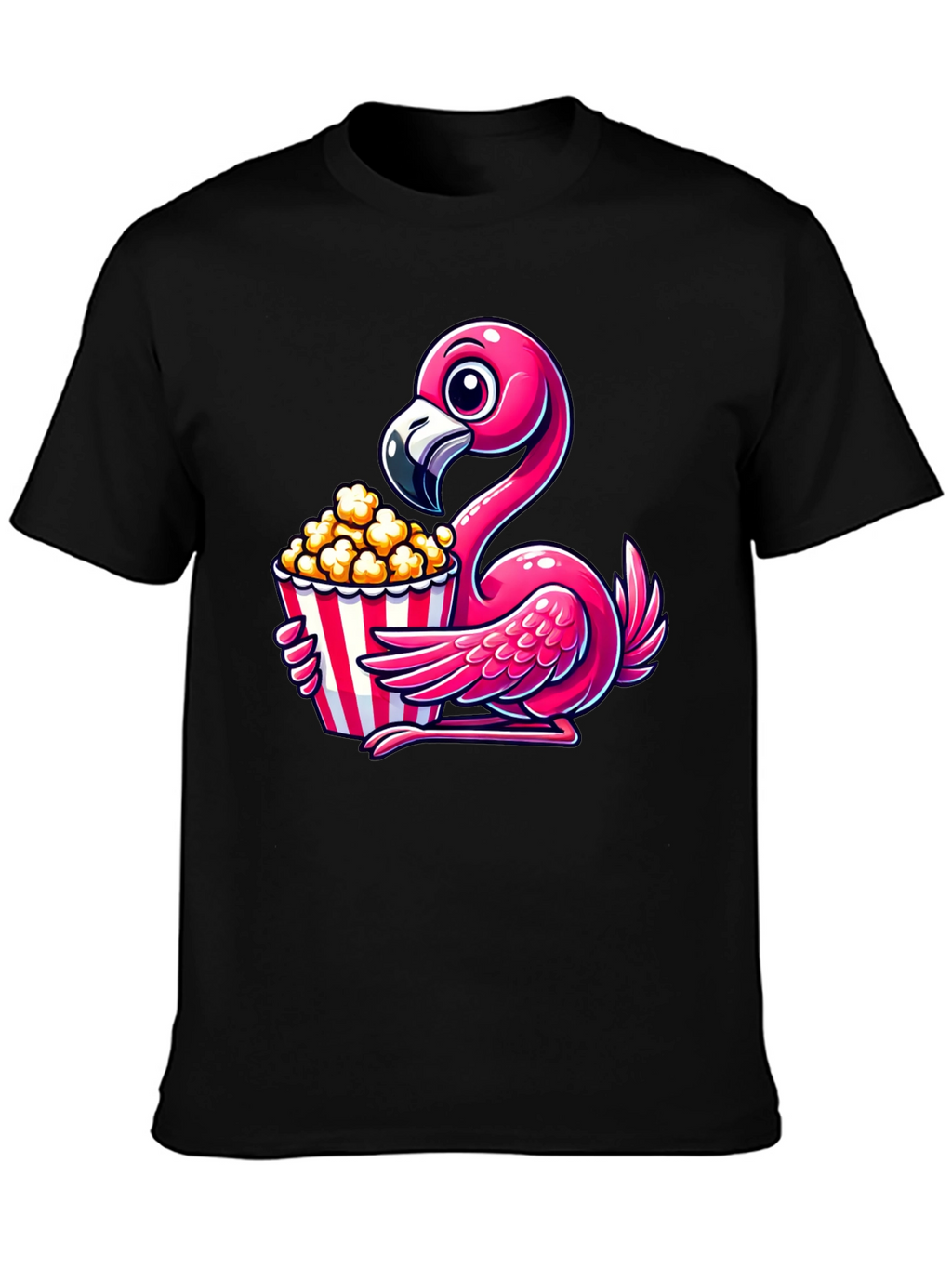 Flamingo Popcorn Graphic T-Shirt