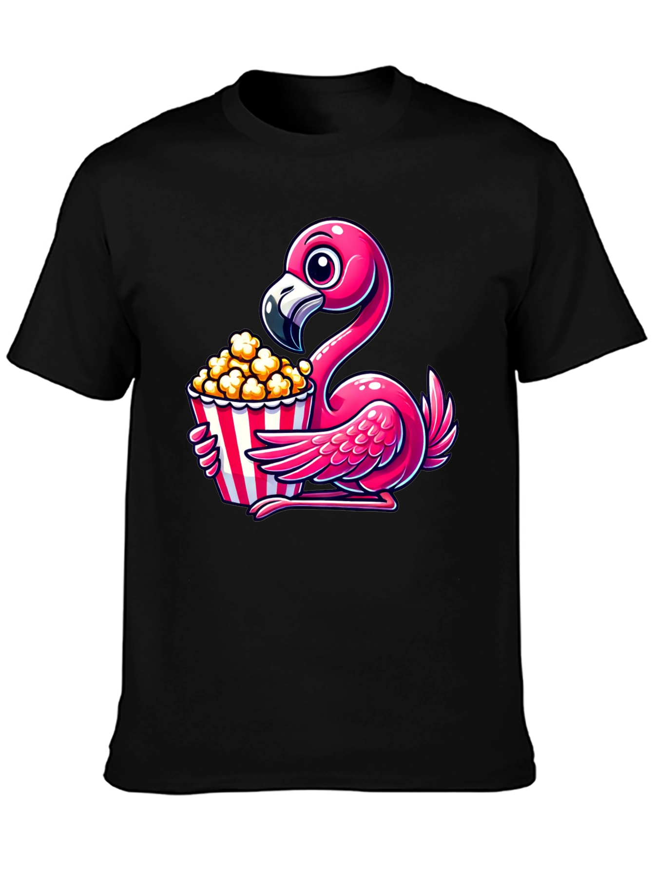 Flamingo Popcorn Graphic T-Shirt