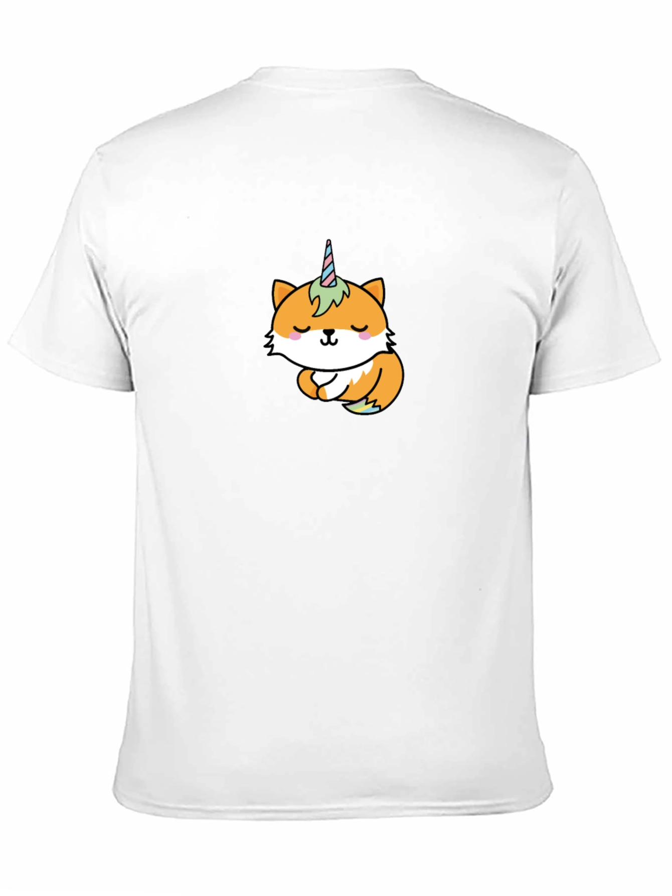 Unicorn Fox Graphic T-Shirt - Black