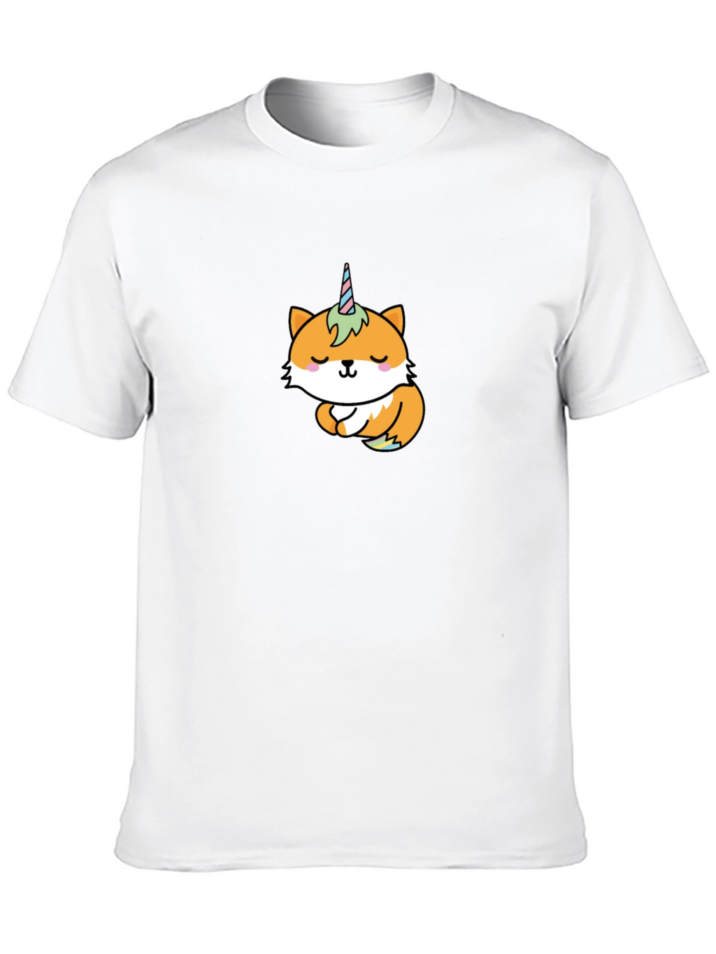 Unicorn Fox Graphic T-Shirt - Black