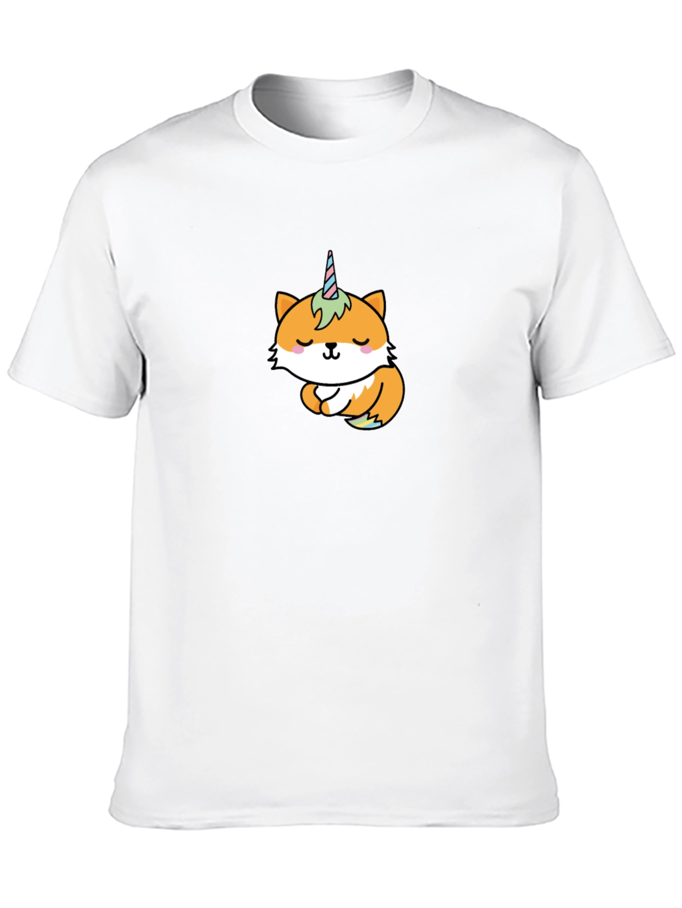 Unicorn Fox Graphic T-Shirt - Black