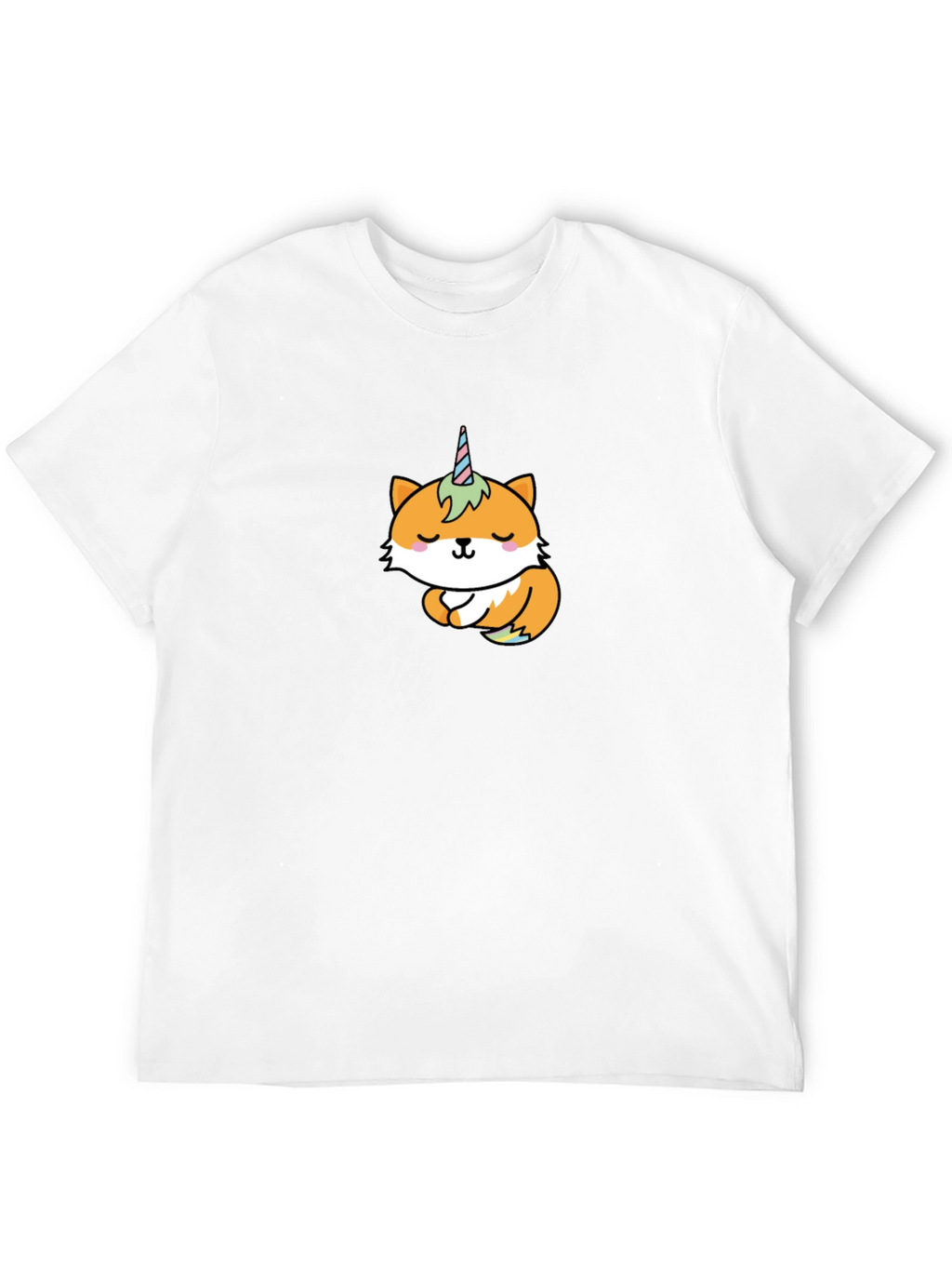 Unicorn Fox Graphic T-Shirt - Black