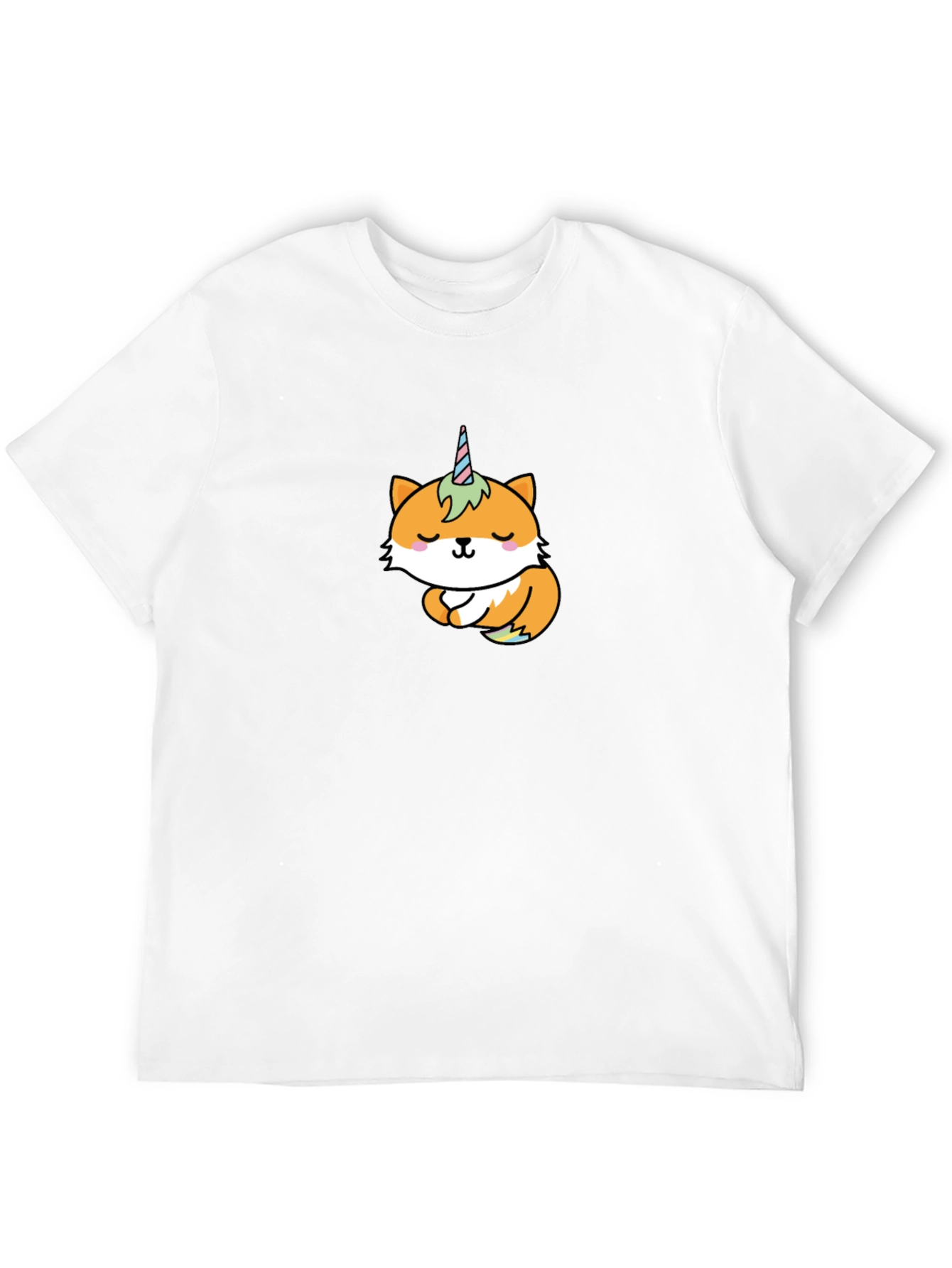 Unicorn Fox Graphic T-Shirt - Black