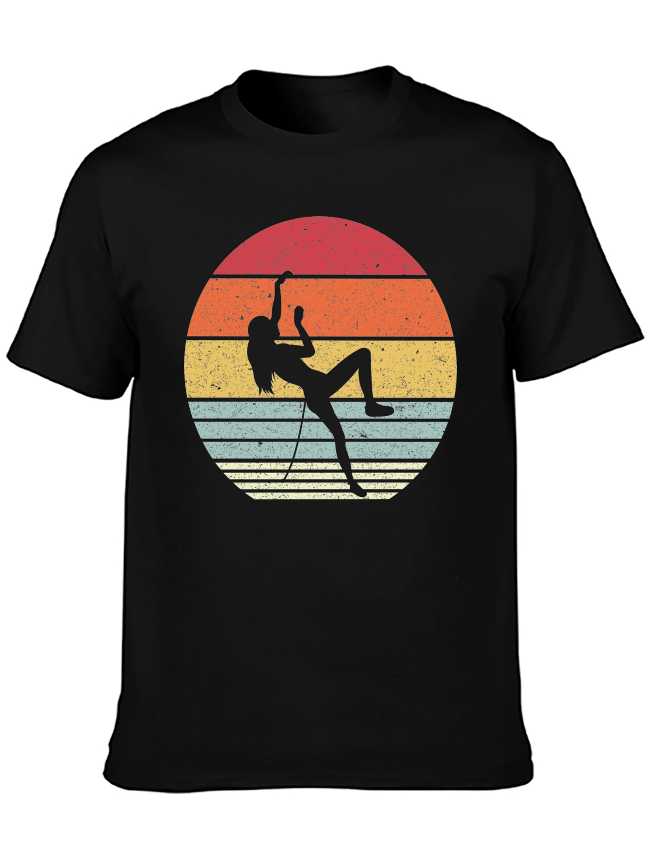Retro Rock Climbing Sunset Graphic Tee