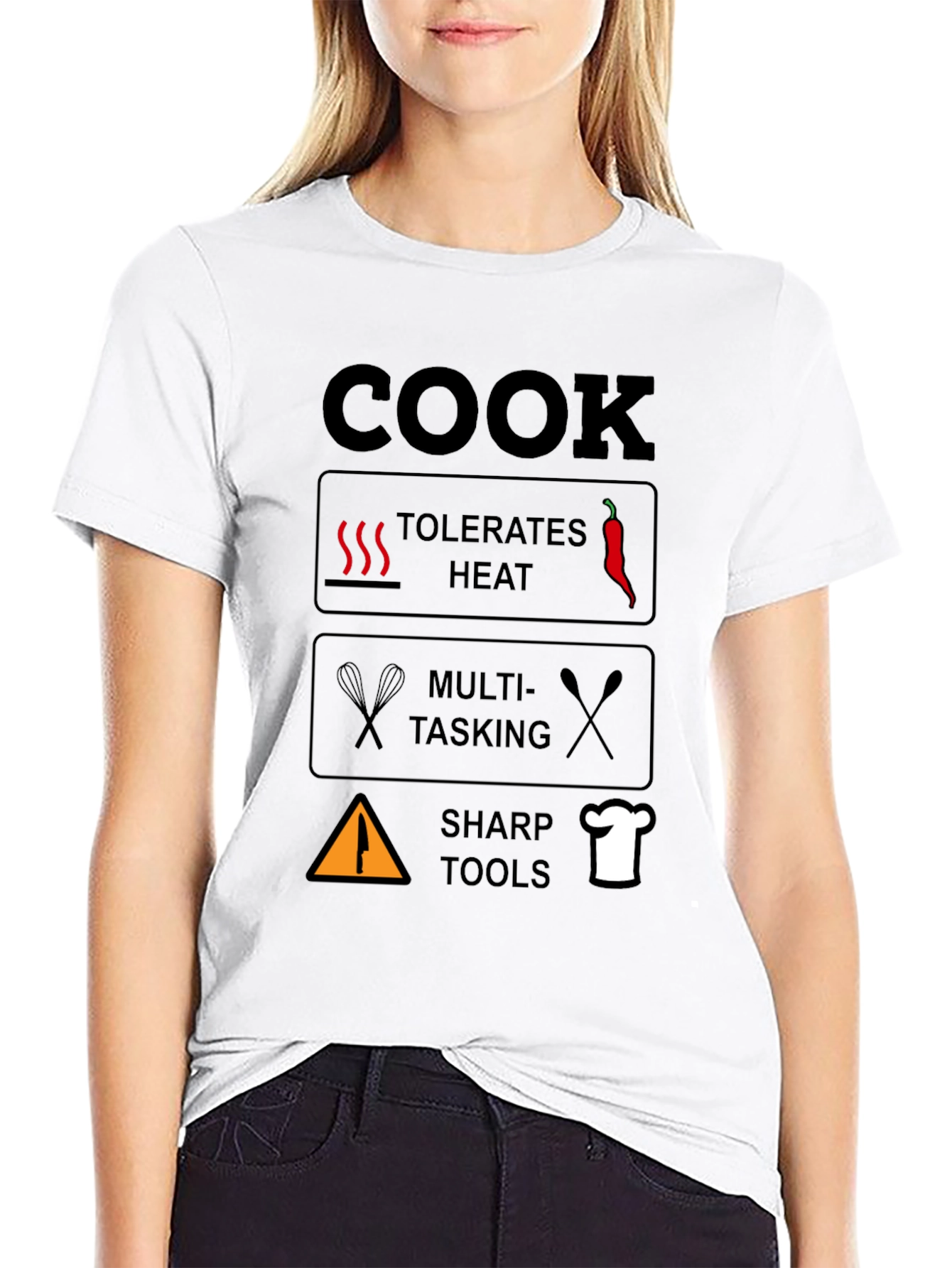 Cook T-Shirt: Tolerates Heat Multi-Tasking Sharp Tools