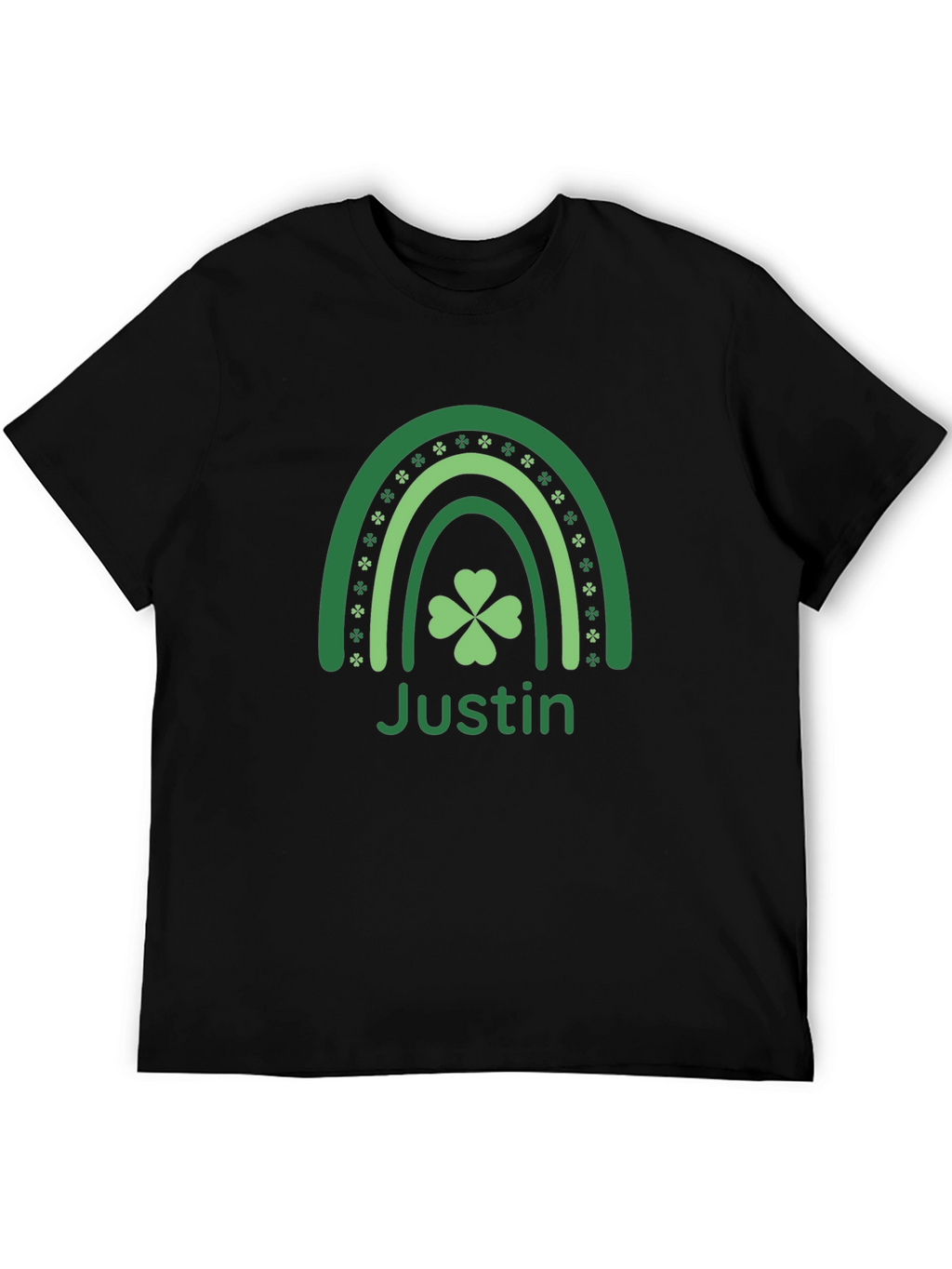 St. Patricks Day Justin Shamrock Rainbow T-Shirt