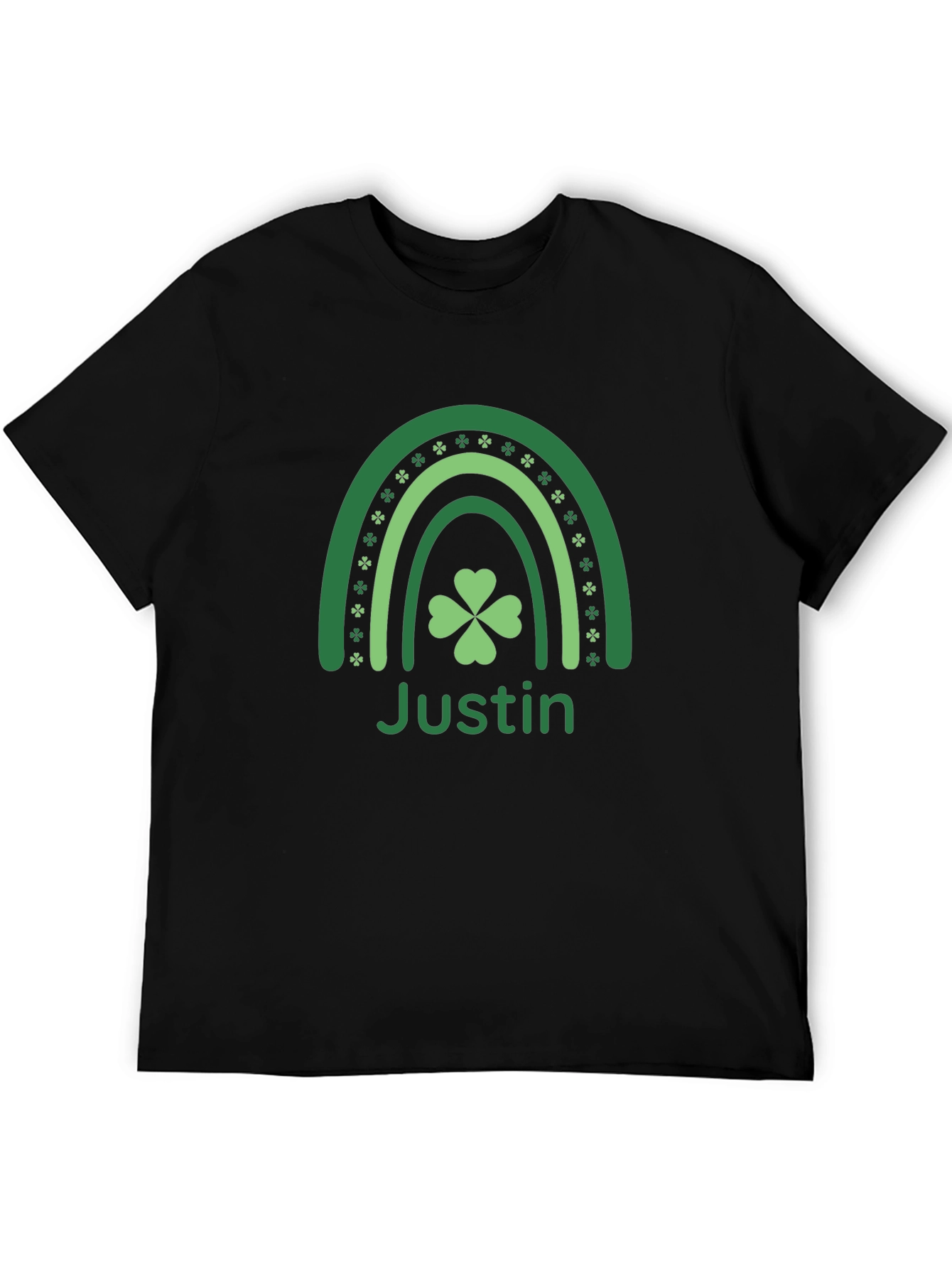 St. Patricks Day Justin Shamrock Rainbow T-Shirt