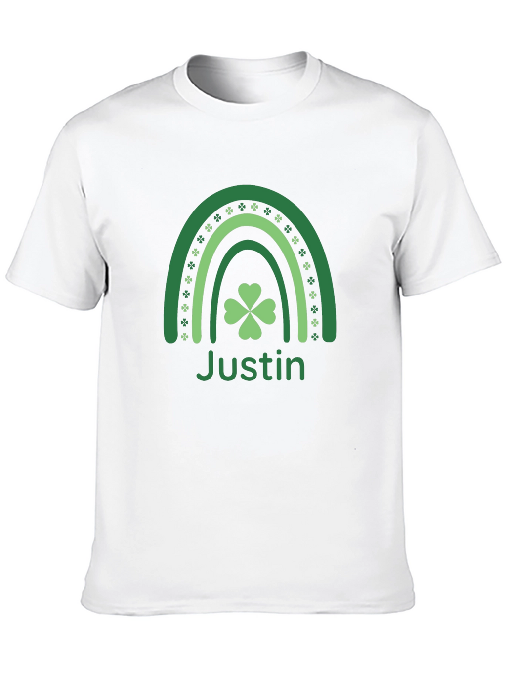 St. Patricks Day Justin Shamrock Rainbow T-Shirt