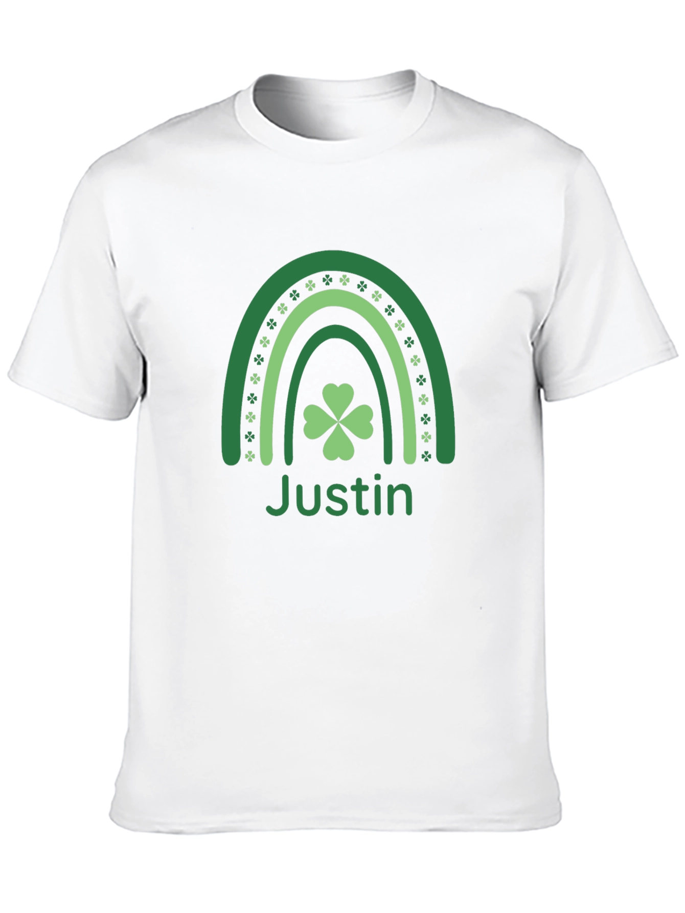 St. Patricks Day Justin Shamrock Rainbow T-Shirt