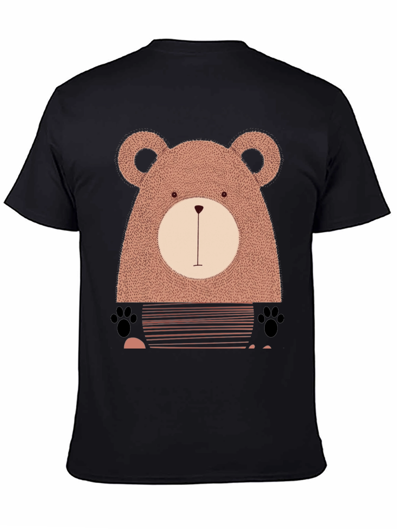 Cute Bear Graphic Black T-Shirt