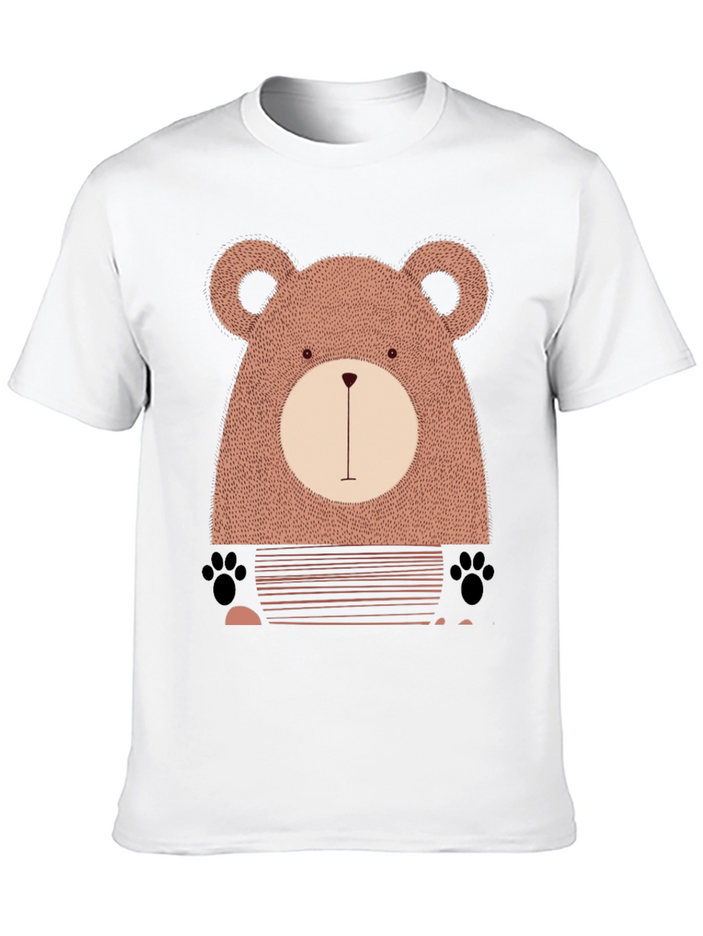 Cute Bear Graphic Black T-Shirt