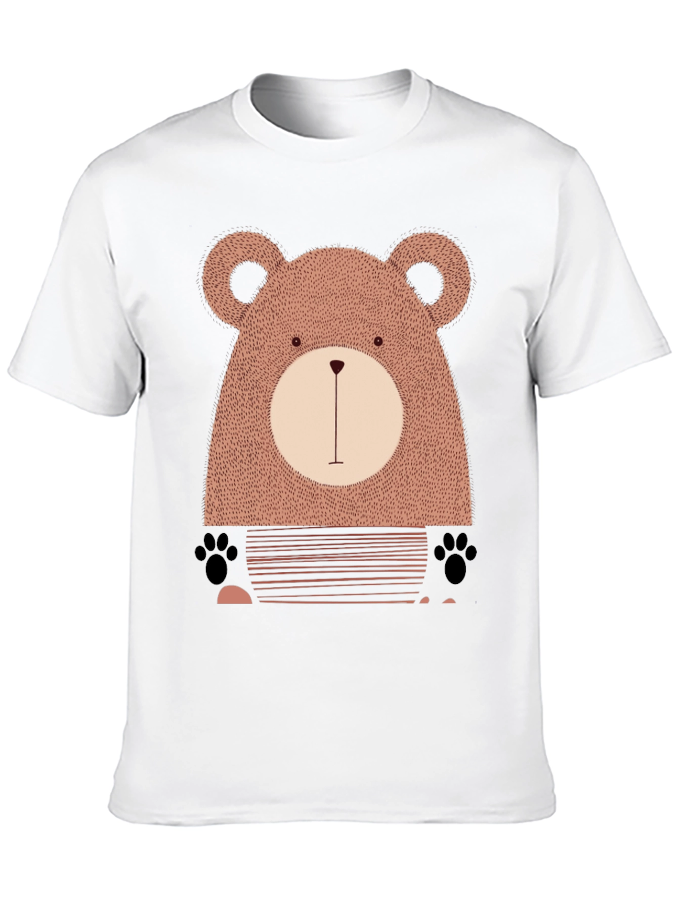 Cute Bear Graphic Black T-Shirt