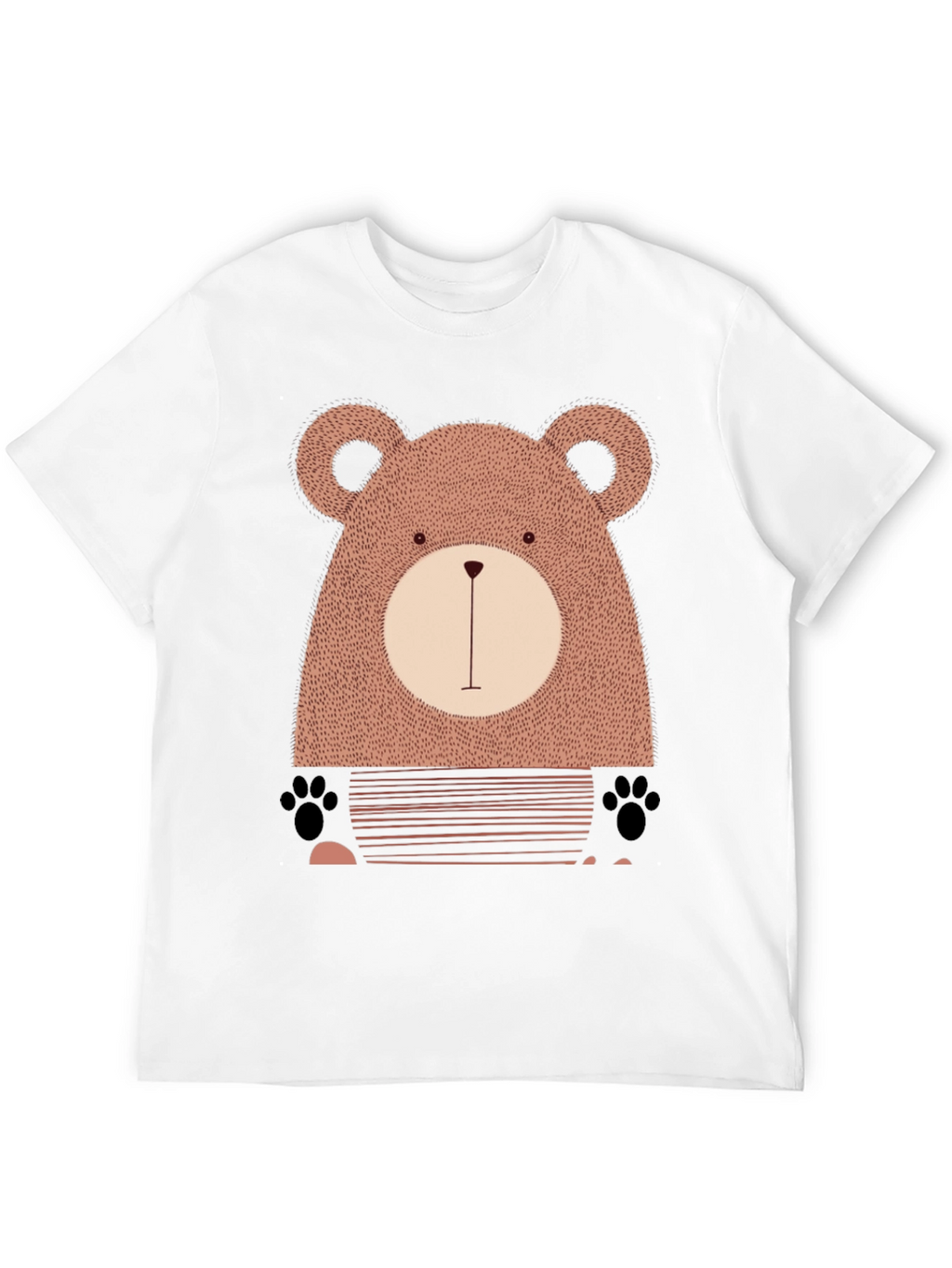 Cute Bear Graphic Black T-Shirt