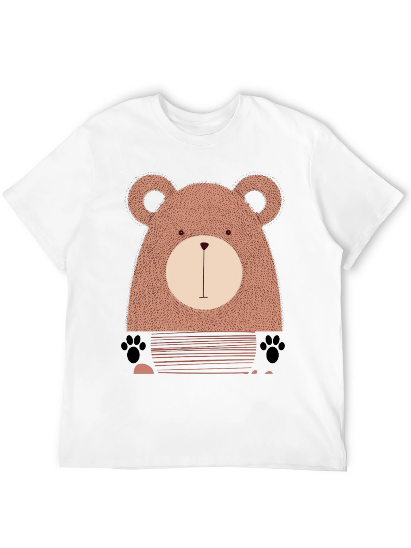Cute Bear Graphic Black T-Shirt