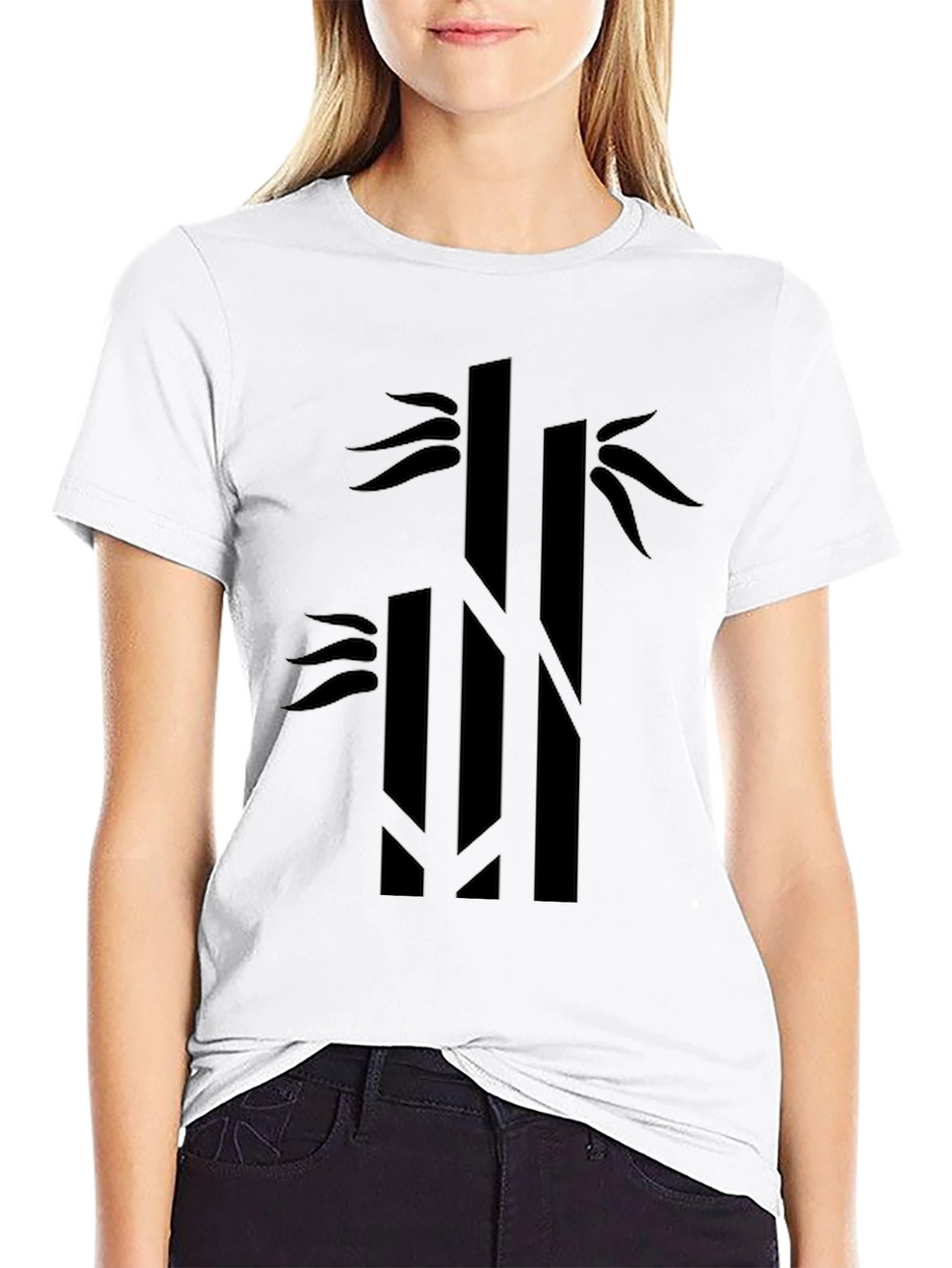 Mens Black Bamboo Graphic Tee - Casual Style
