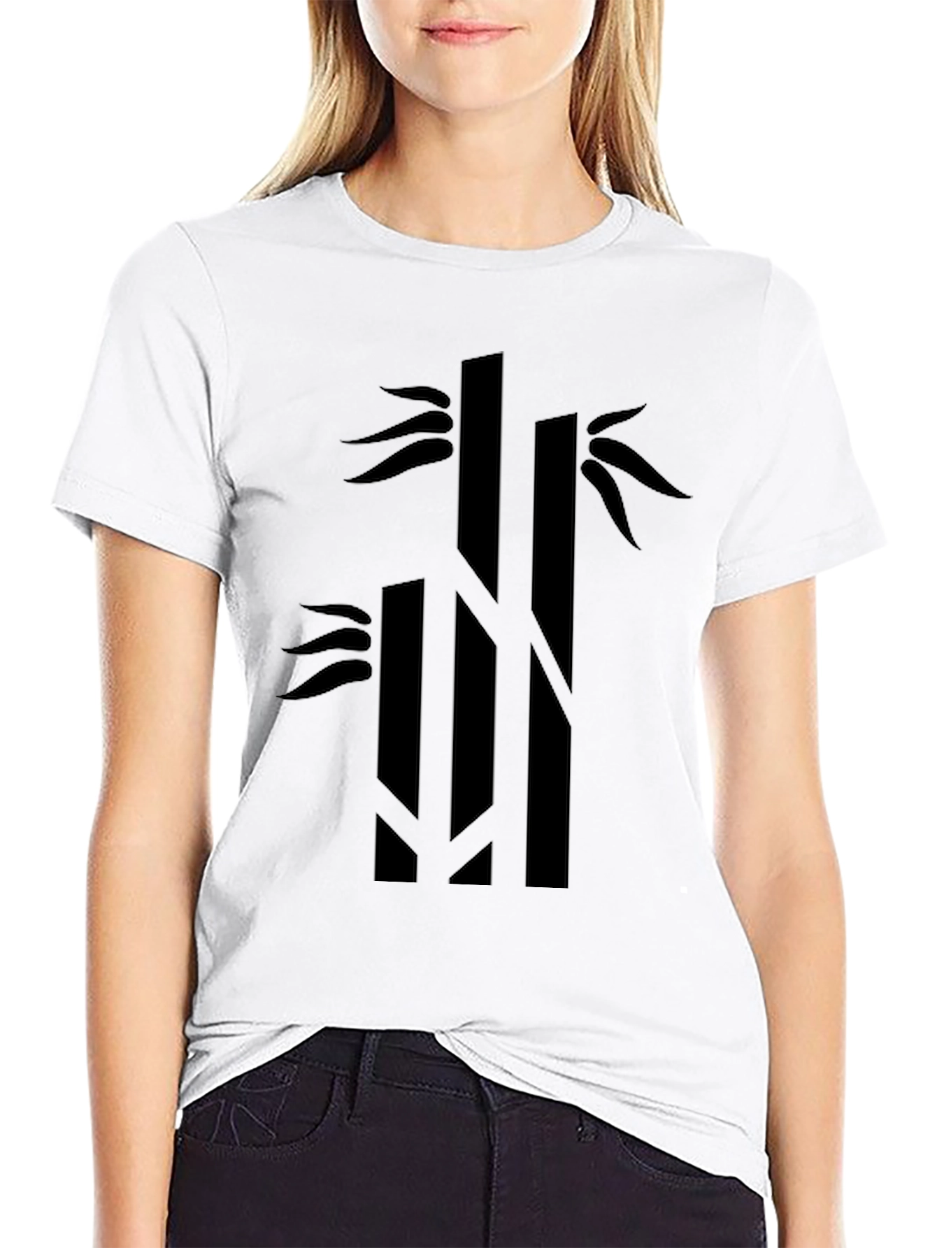 Mens Black Bamboo Graphic Tee - Casual Style